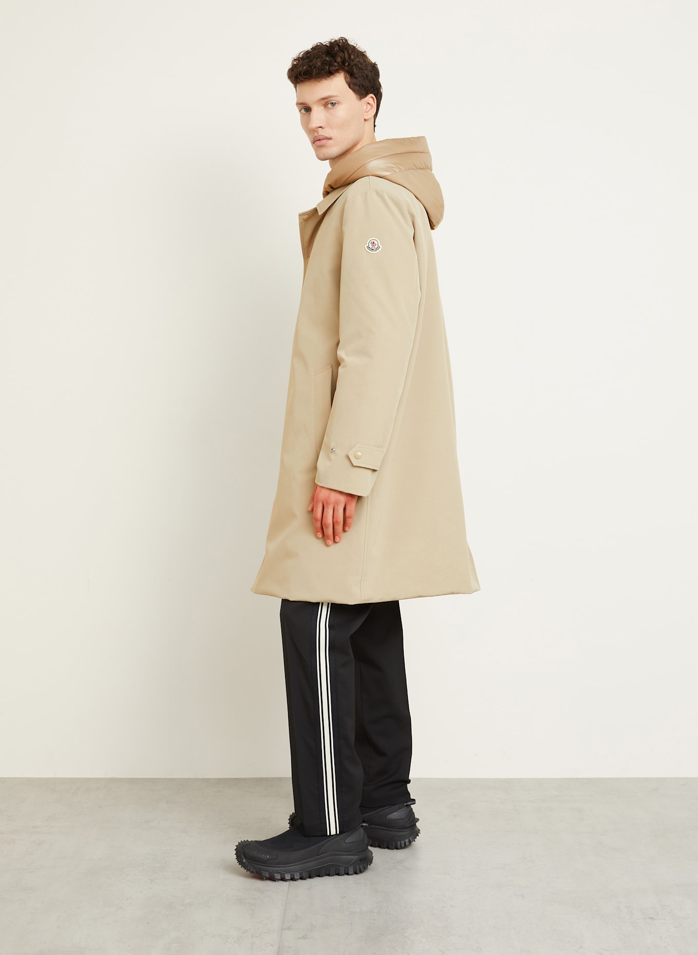 MONCLER Daunenmantel MIROIR mit abnehmbarer Kapuze: BEIGE
