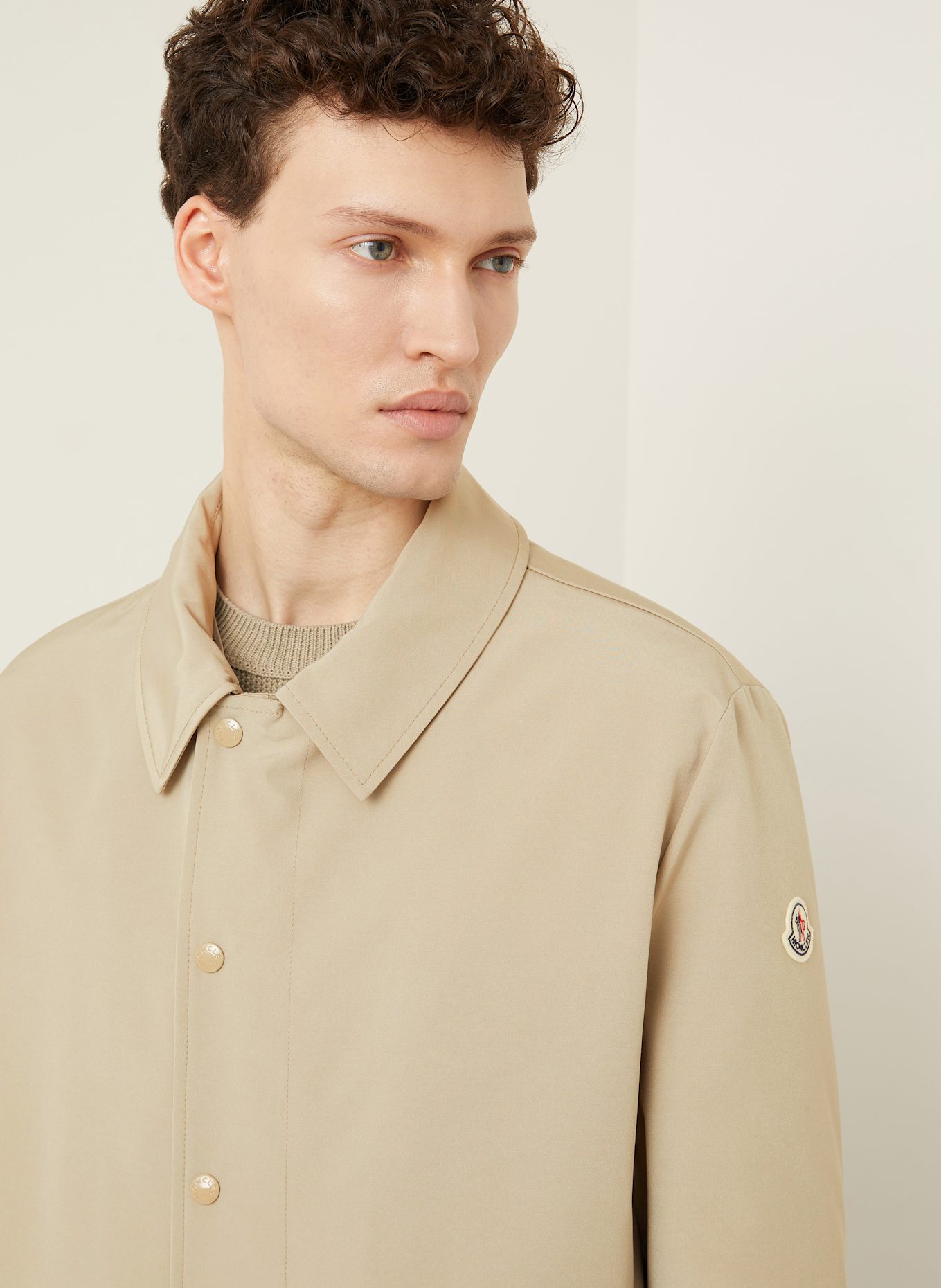 MONCLER Daunenmantel MIROIR mit abnehmbarer Kapuze: BEIGE