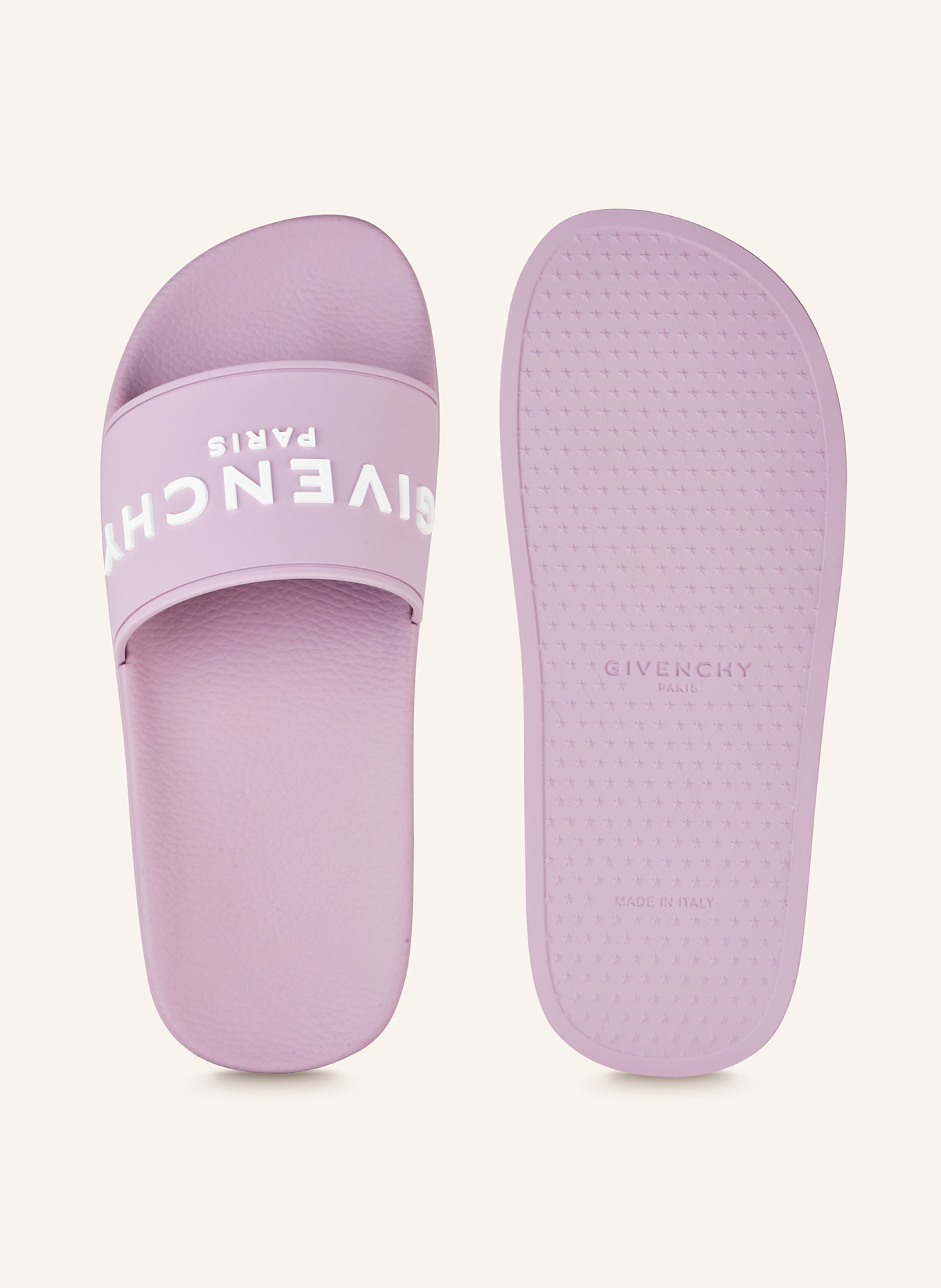 GIVENCHY Pantoletten: HELLLILA/ WEISS