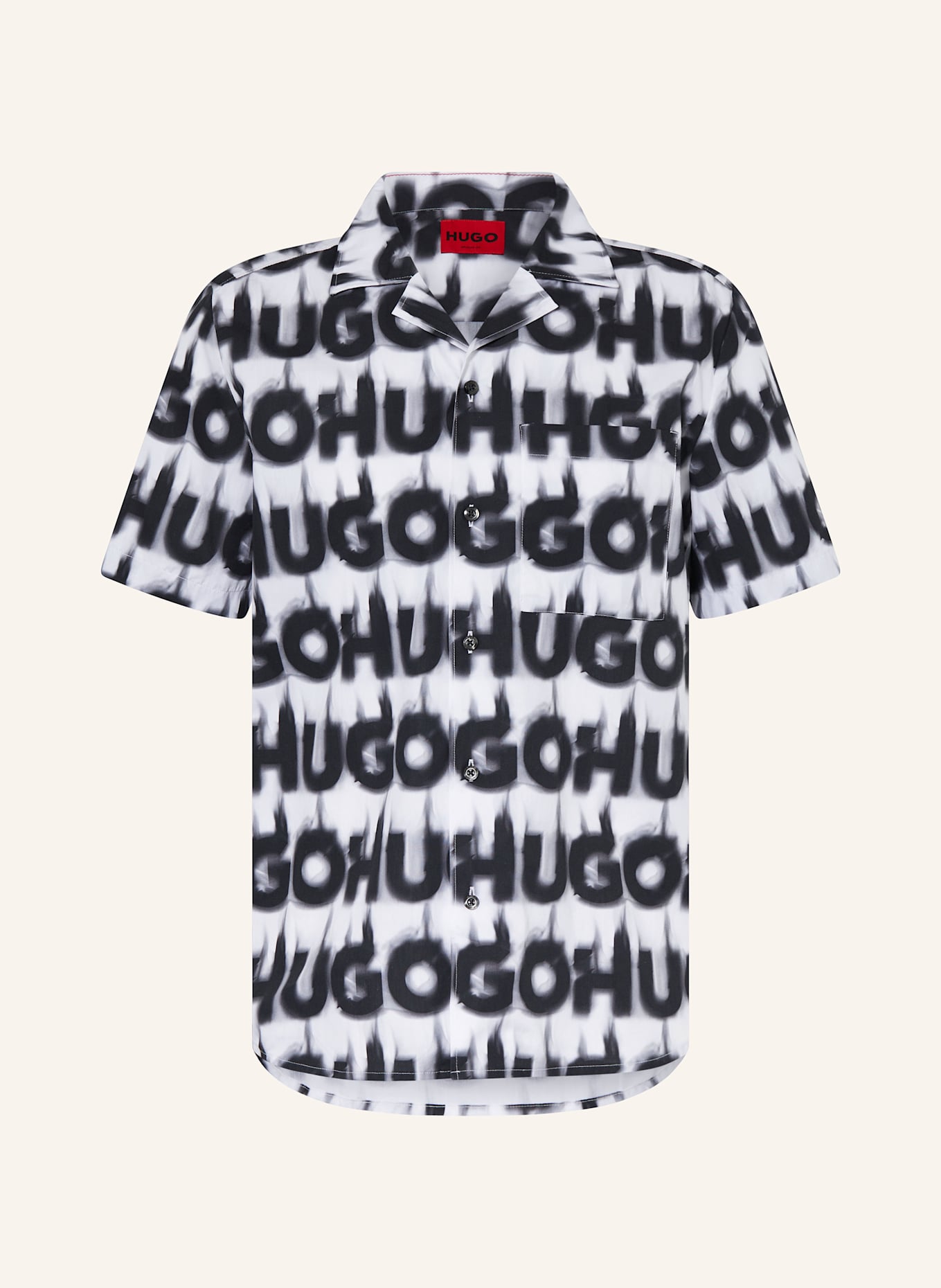 HUGO Resort shirt ELLINO Regular fit: WHITE / BLACK