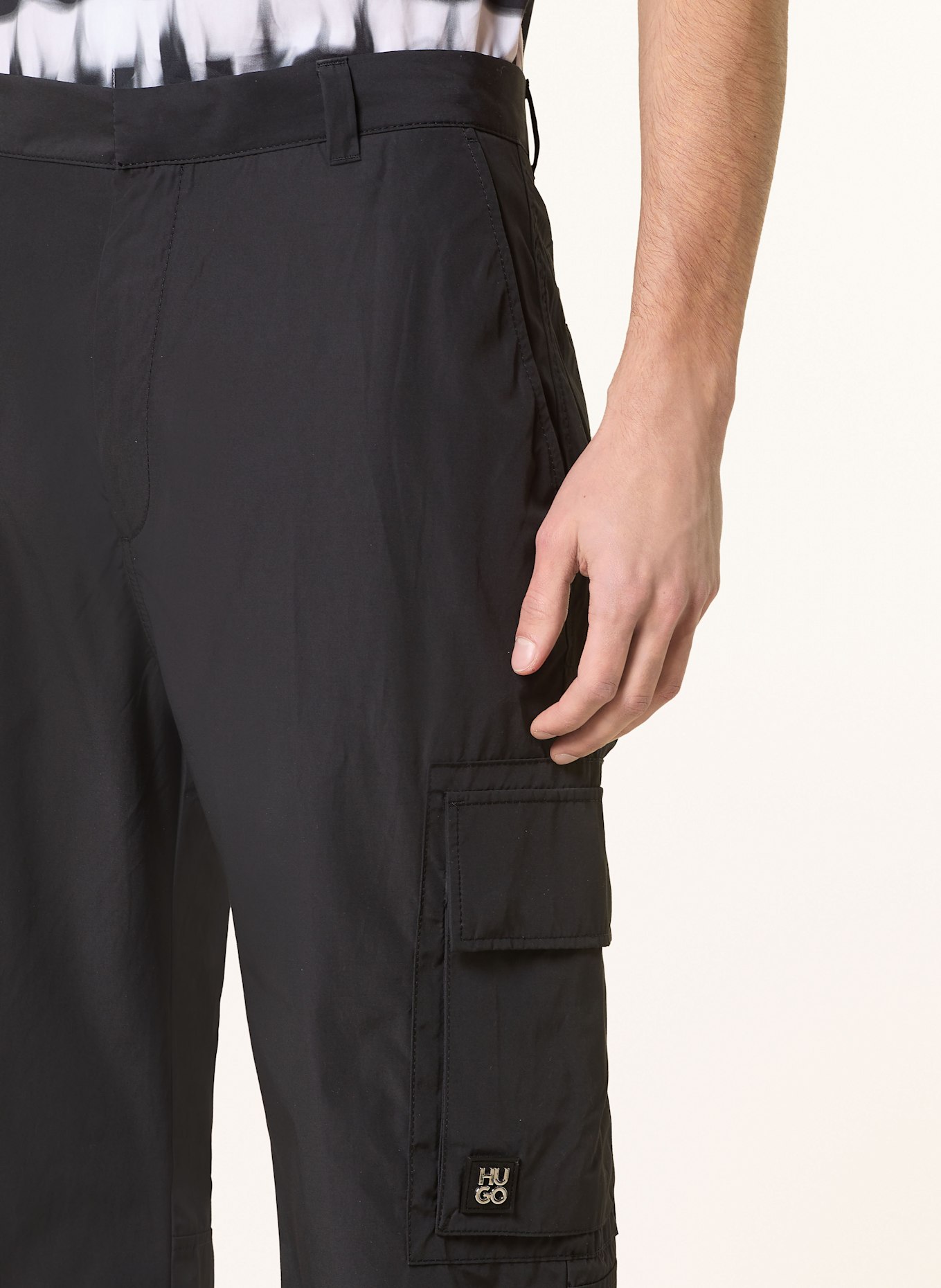 HUGO Cargobroek GEZA251 Regular Fit: ZWART