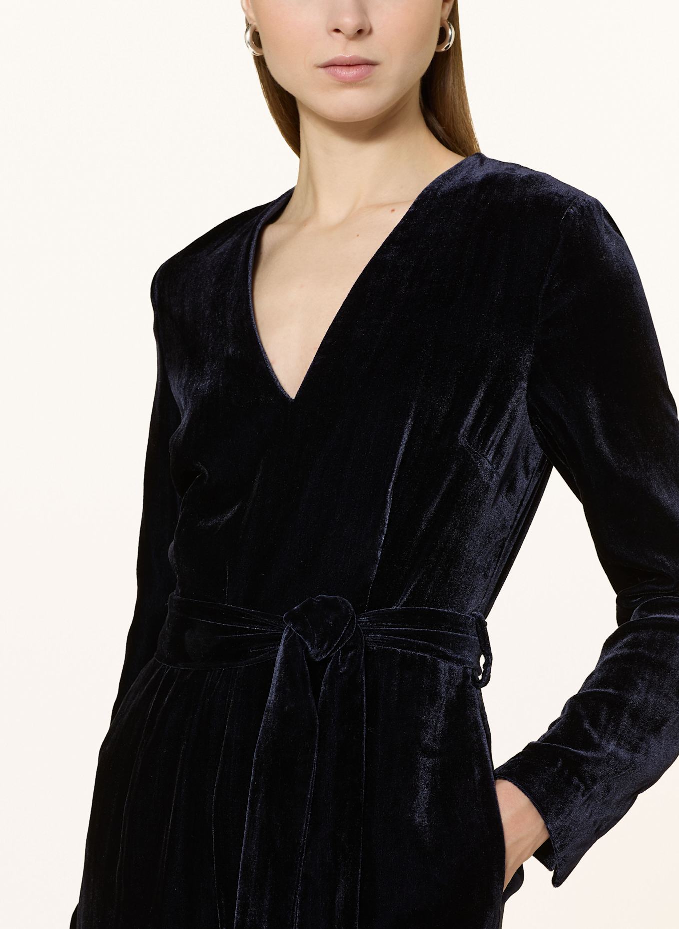 Whistles blue velvet jumpsuit outlet