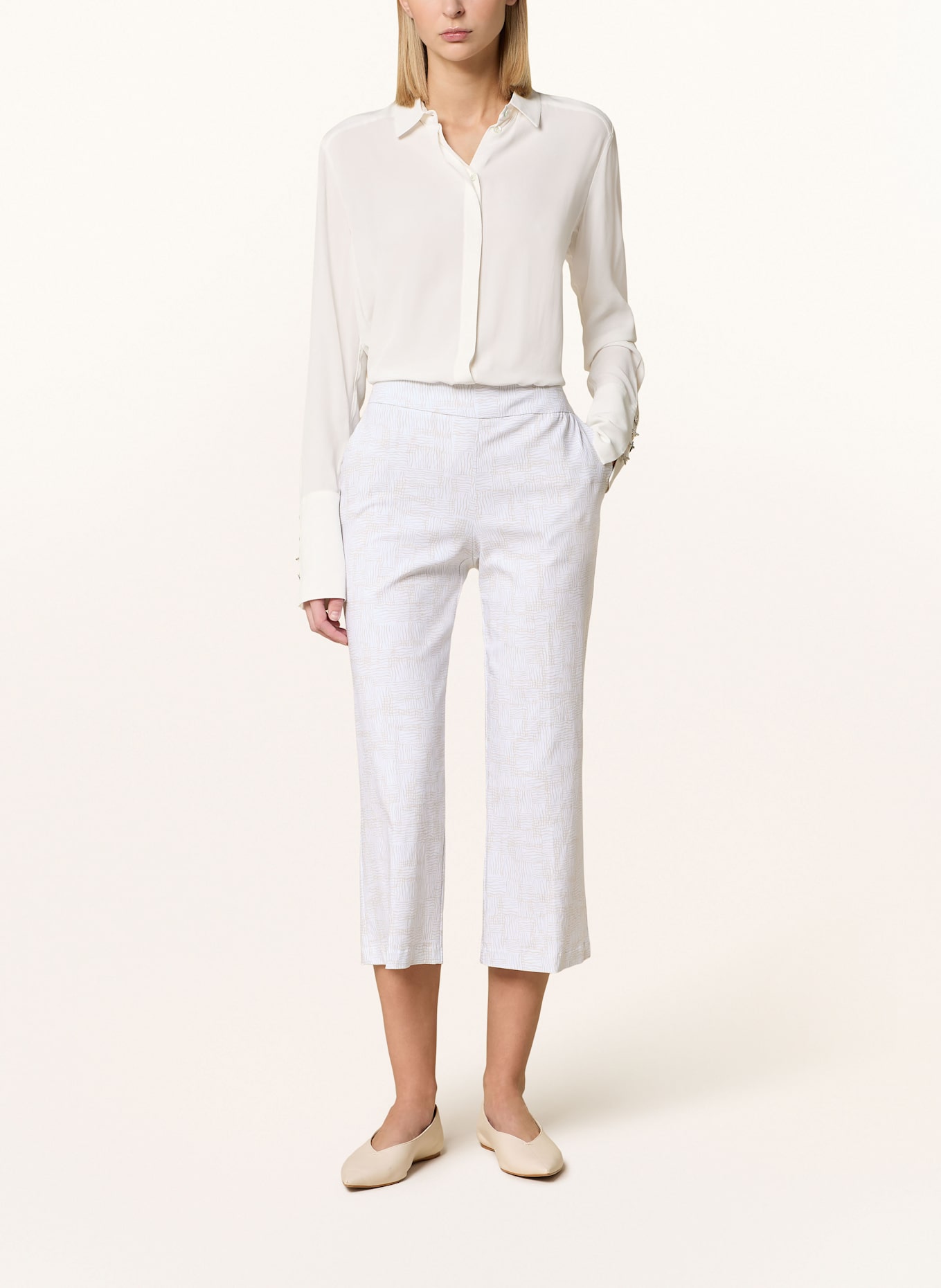 Joseph Ribkoff 7/8-Hose: BEIGE / WEISS