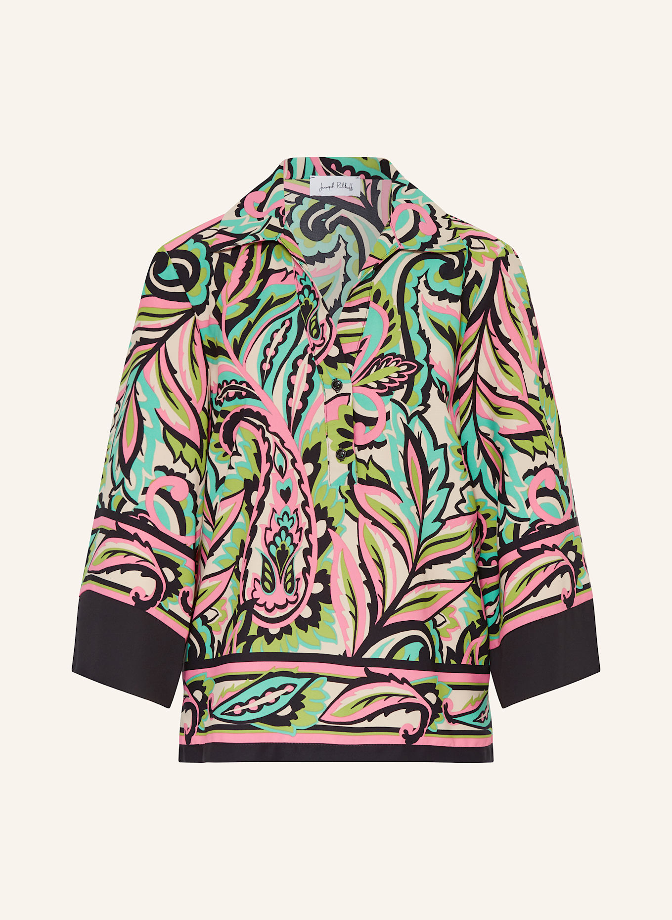 Joseph Ribkoff Blusenshirt mit 3/4-Arm: SCHWARZ / GRÜN / NEONPINK