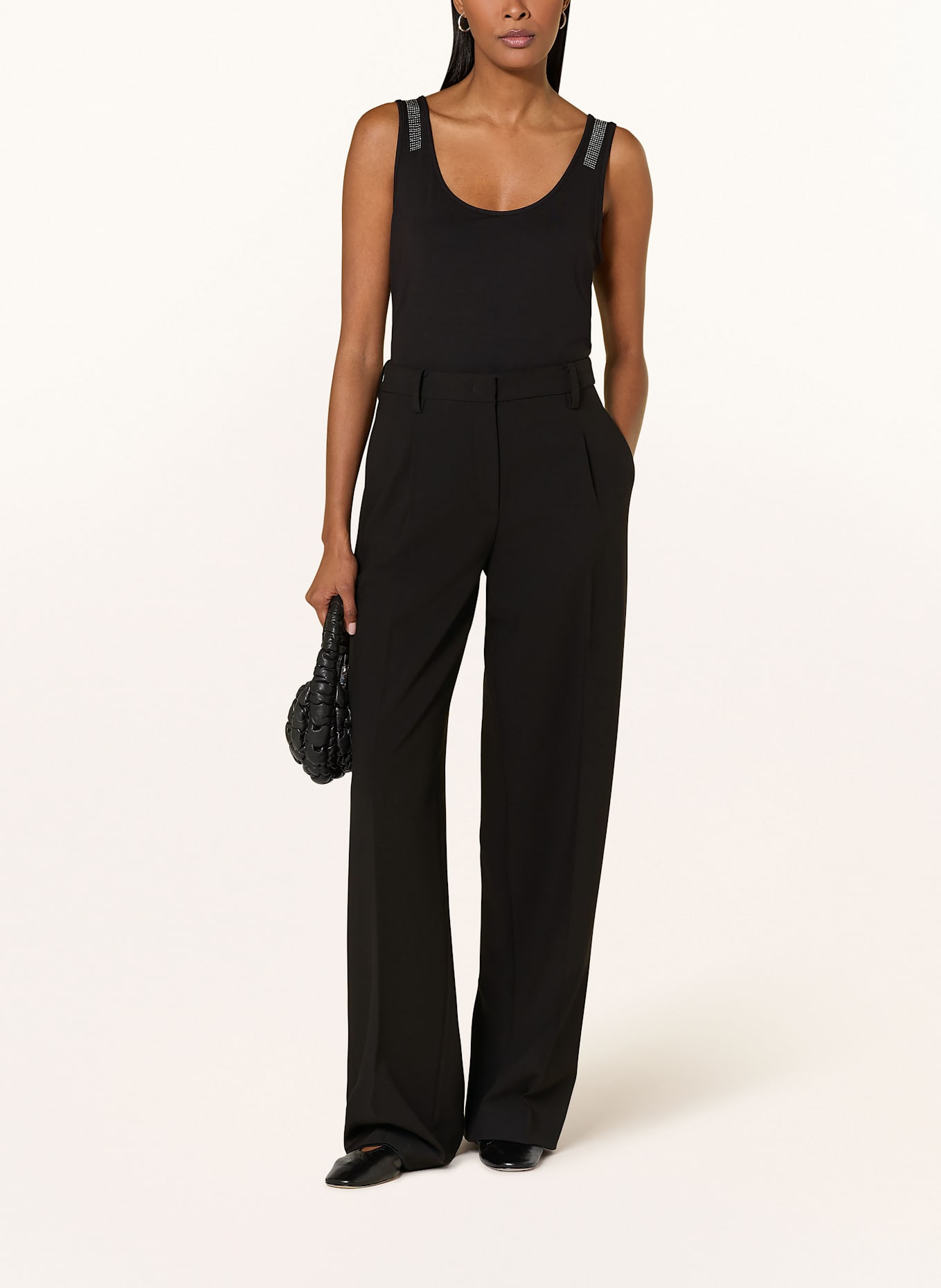 Joseph Ribkoff Top mit Schmucksteinen: SCHWARZ