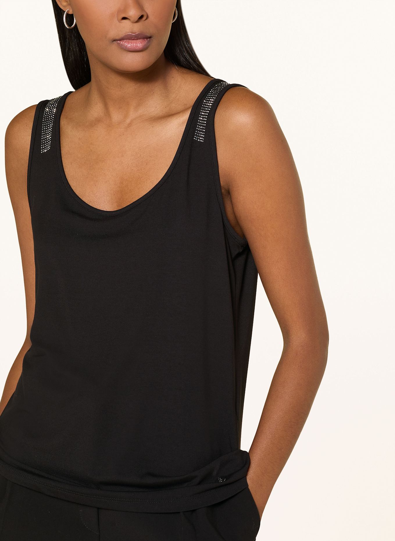 Joseph Ribkoff Top mit Schmucksteinen: SCHWARZ