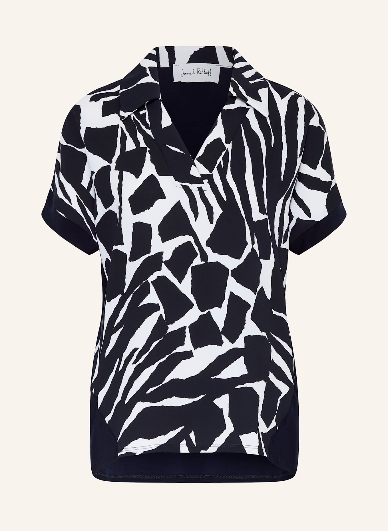 Joseph Ribkoff Blusenshirt im Materialmix: WEISS / DUNKELBLAU