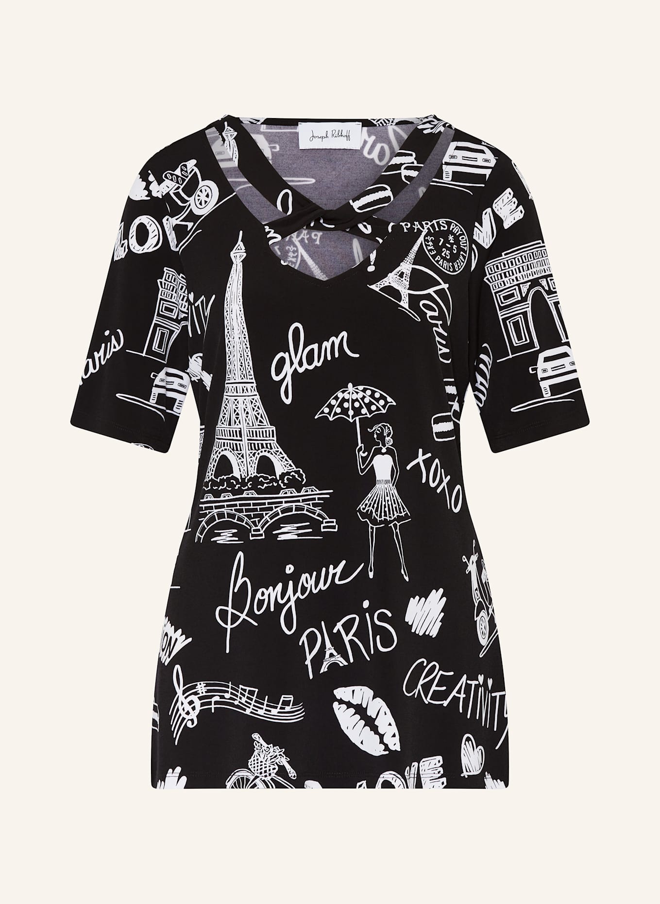 Joseph Ribkoff T-Shirt: SCHWARZ / WEISS