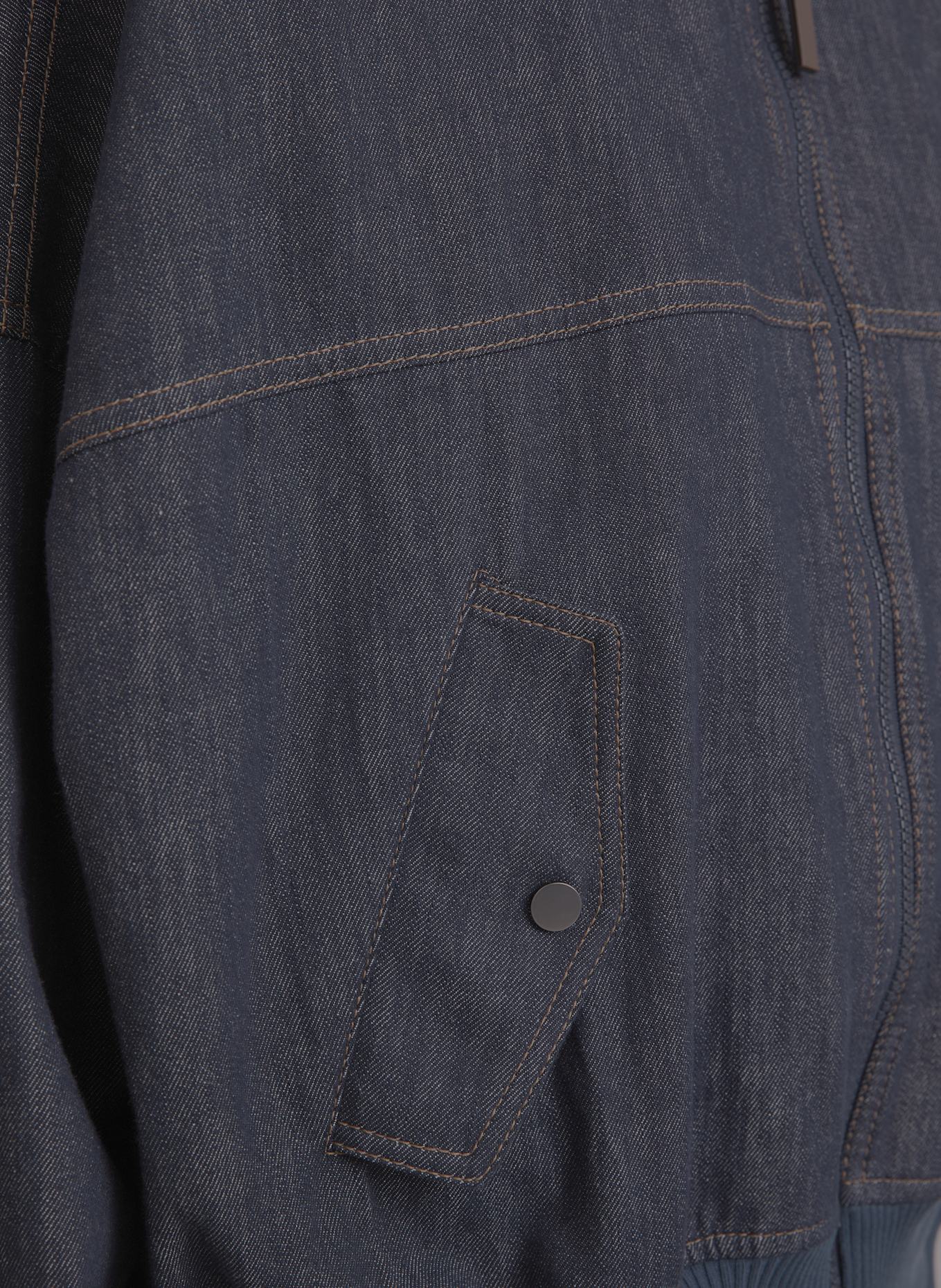 BRUNELLO CUCINELLI Denim bomber jacket: DARK BLUE