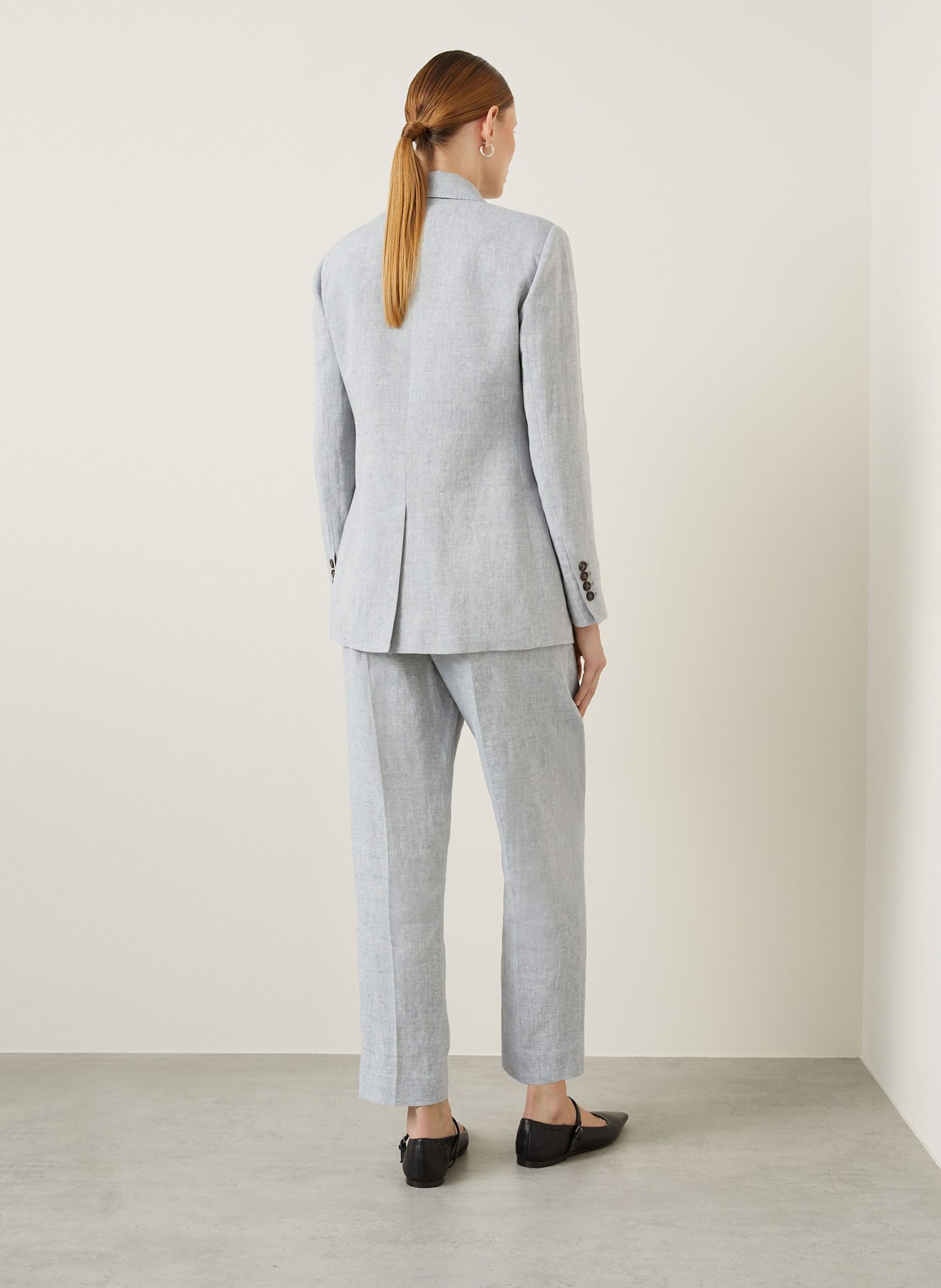 BRUNELLO CUCINELLI Leinenhose mit Glitzergarn, Farbe: BLAUGRAU (Bild 3)
