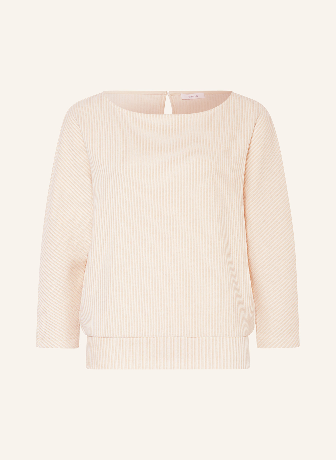 OPUS Sweatshirt GEIPEN mit 3/4-Arm: BEIGE / CREME