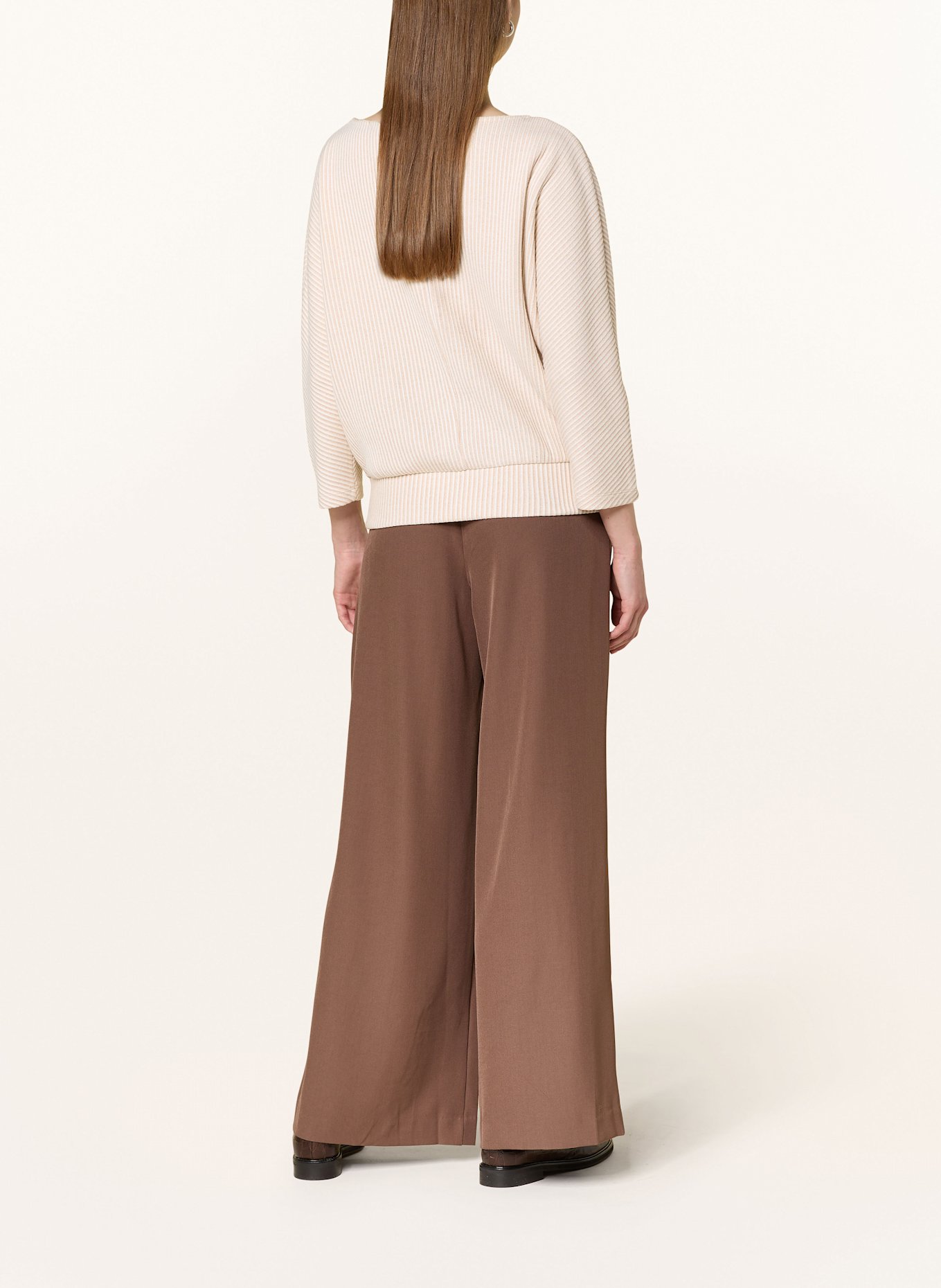 OPUS Sweatshirt GEIPEN mit 3/4-Arm: BEIGE / CREME