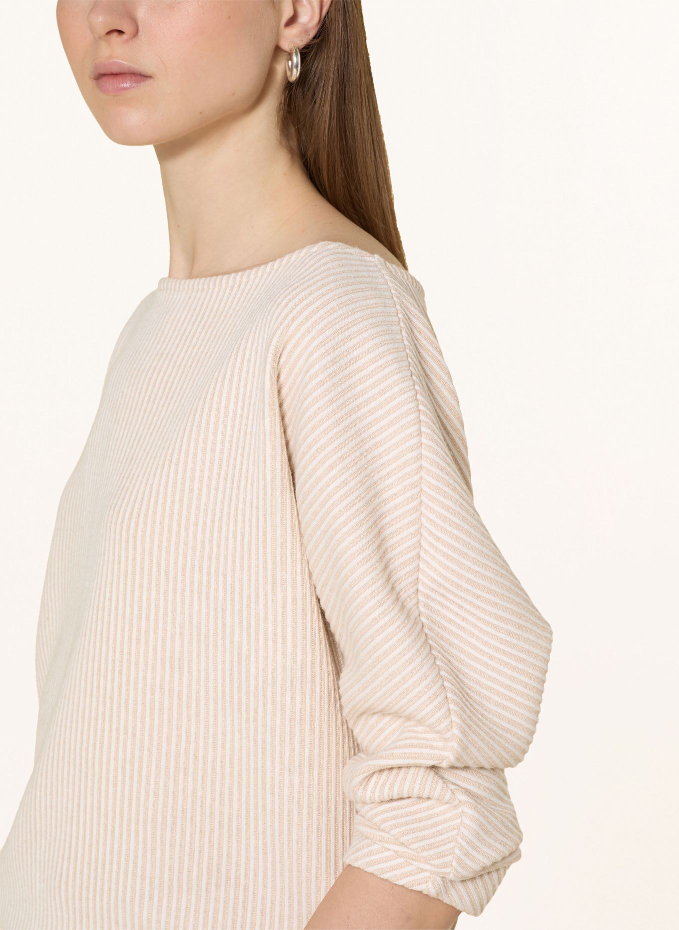 OPUS Sweatshirt GEIPEN mit 3/4-Arm: BEIGE / CREME