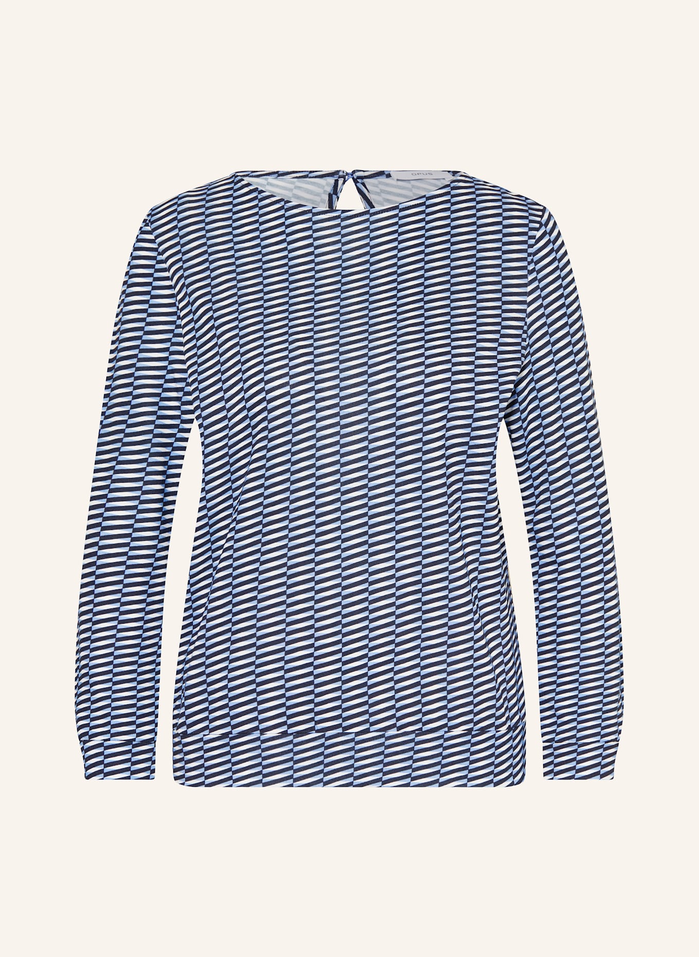 OPUS Blusenshirt SUSTA: HELLBLAU / SCHWARZ / WEISS