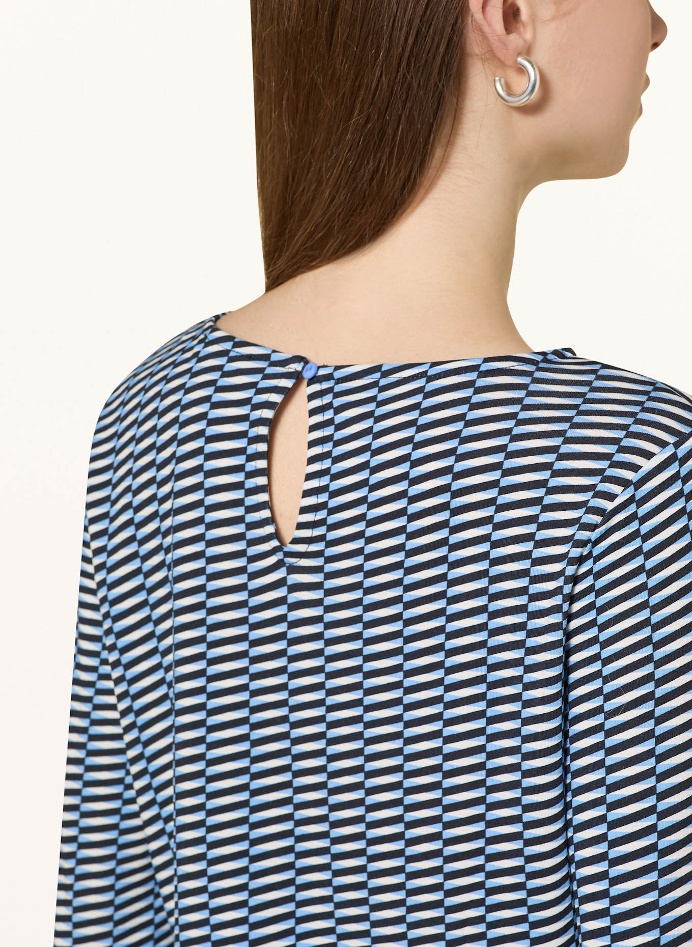 OPUS Blusenshirt SUSTA: HELLBLAU / SCHWARZ / WEISS