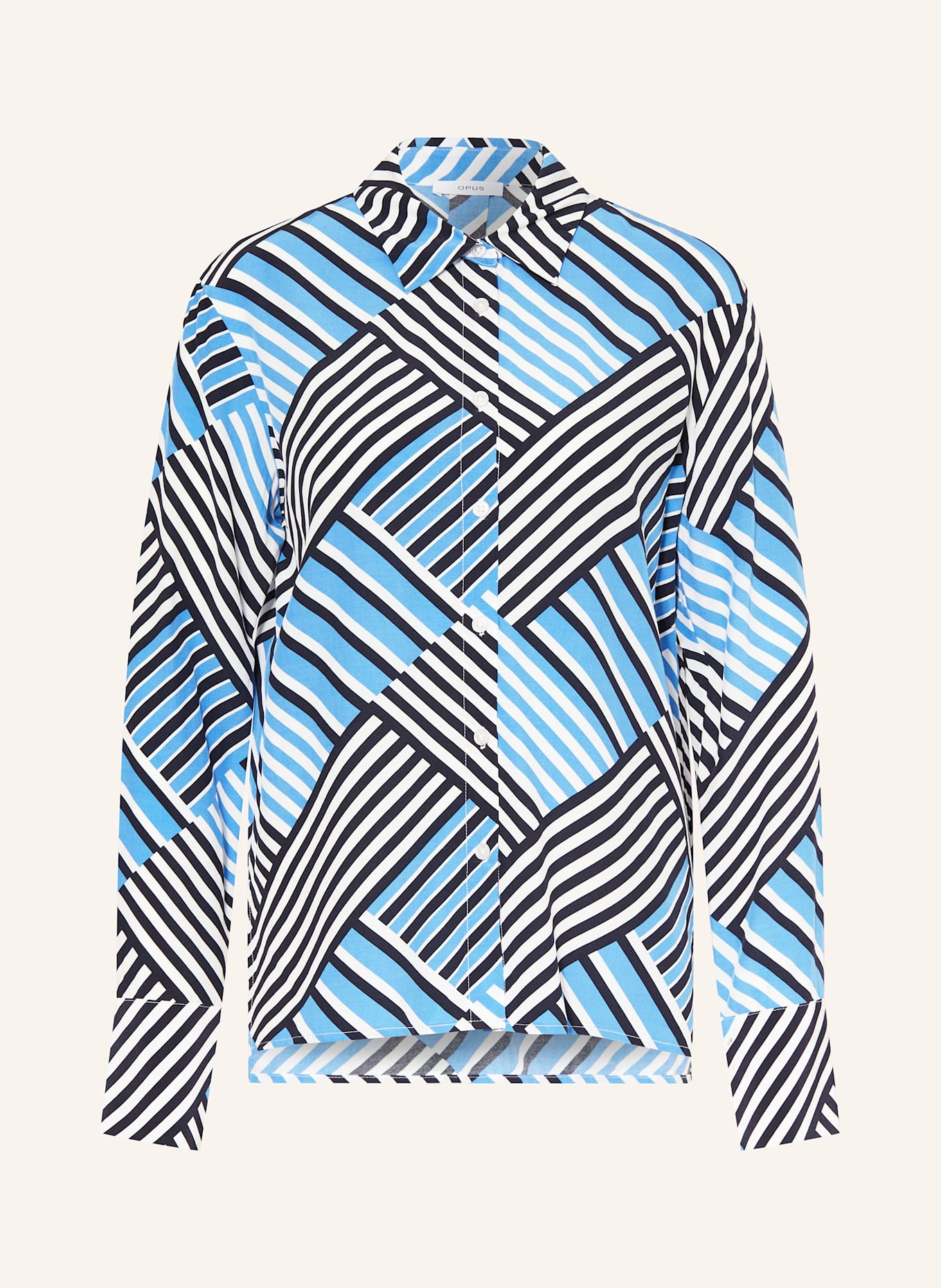 OPUS Hemdbluse FILONA: HELLBLAU / SCHWARZ / WEISS