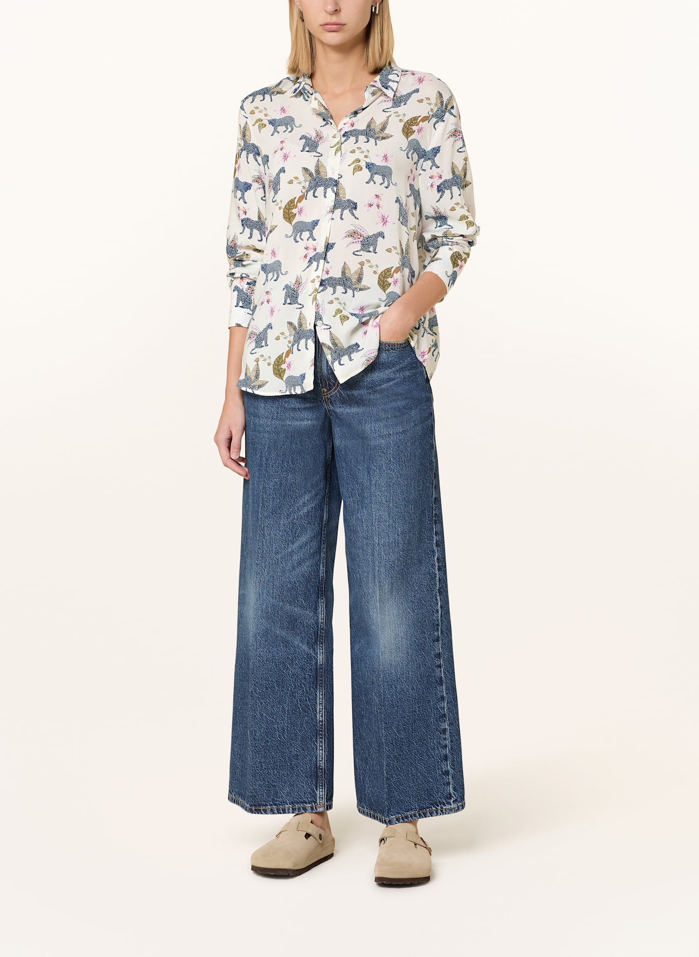 ETERNA Shirt blouse: BLUE/ KHAKI/ FUCHSIA
