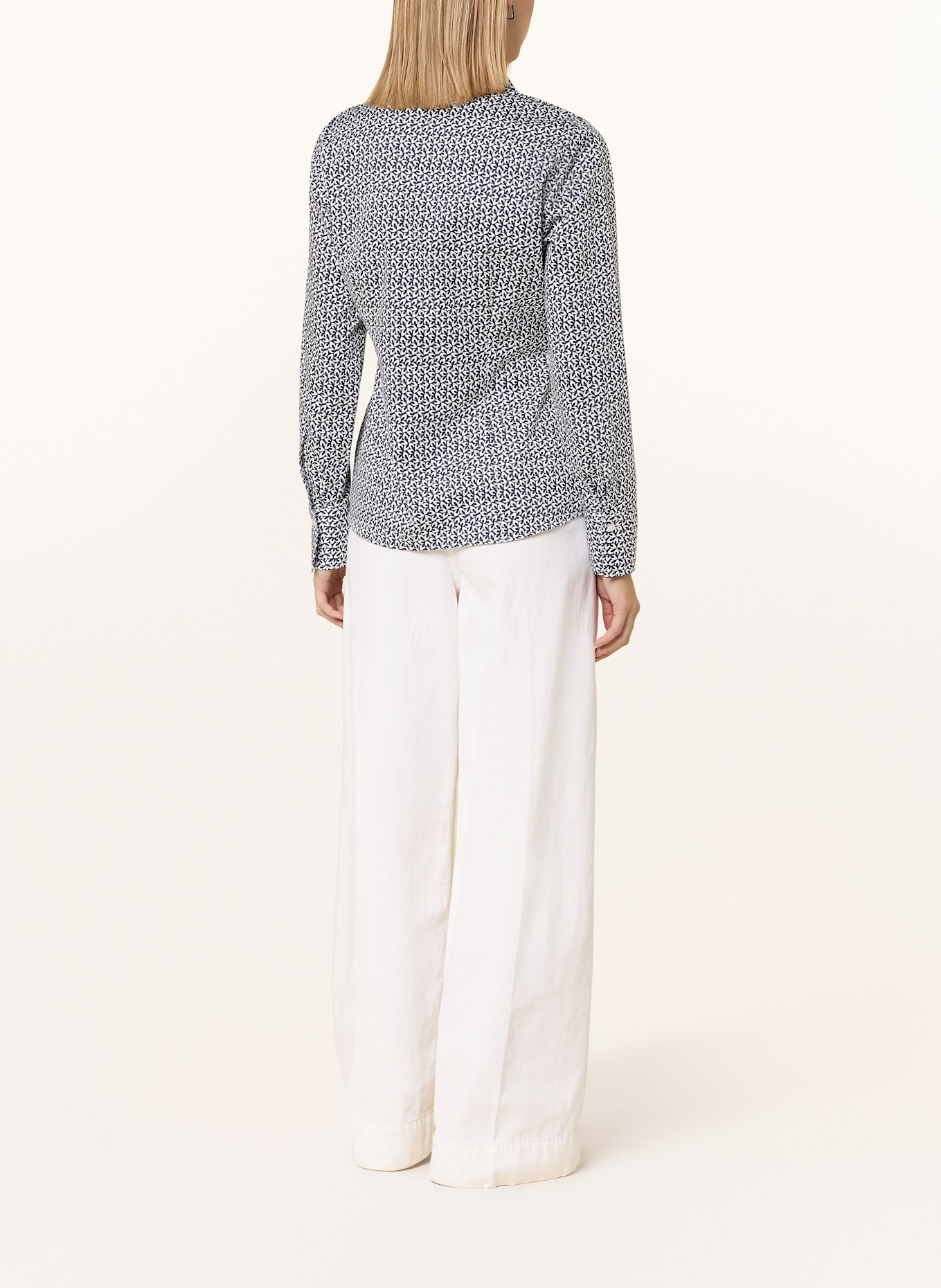 ETERNA Blouse: DARK BLUE/ WHITE