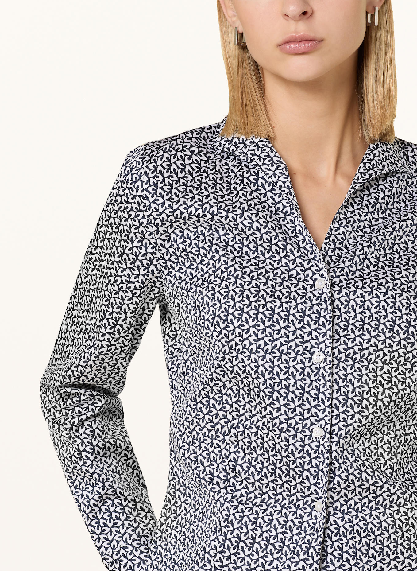 ETERNA Blouse: DARK BLUE/ WHITE