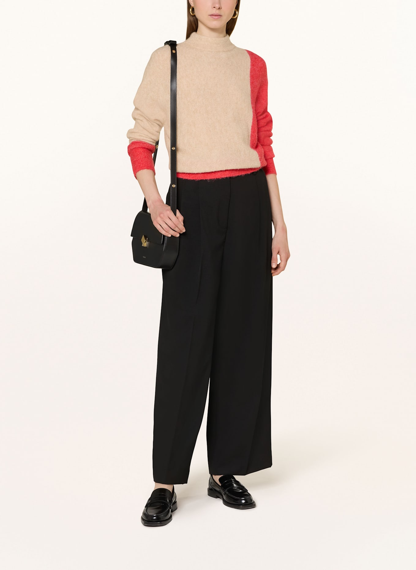 OPUS Pullover PIBLOCKI: BEIGE/ HELLROT