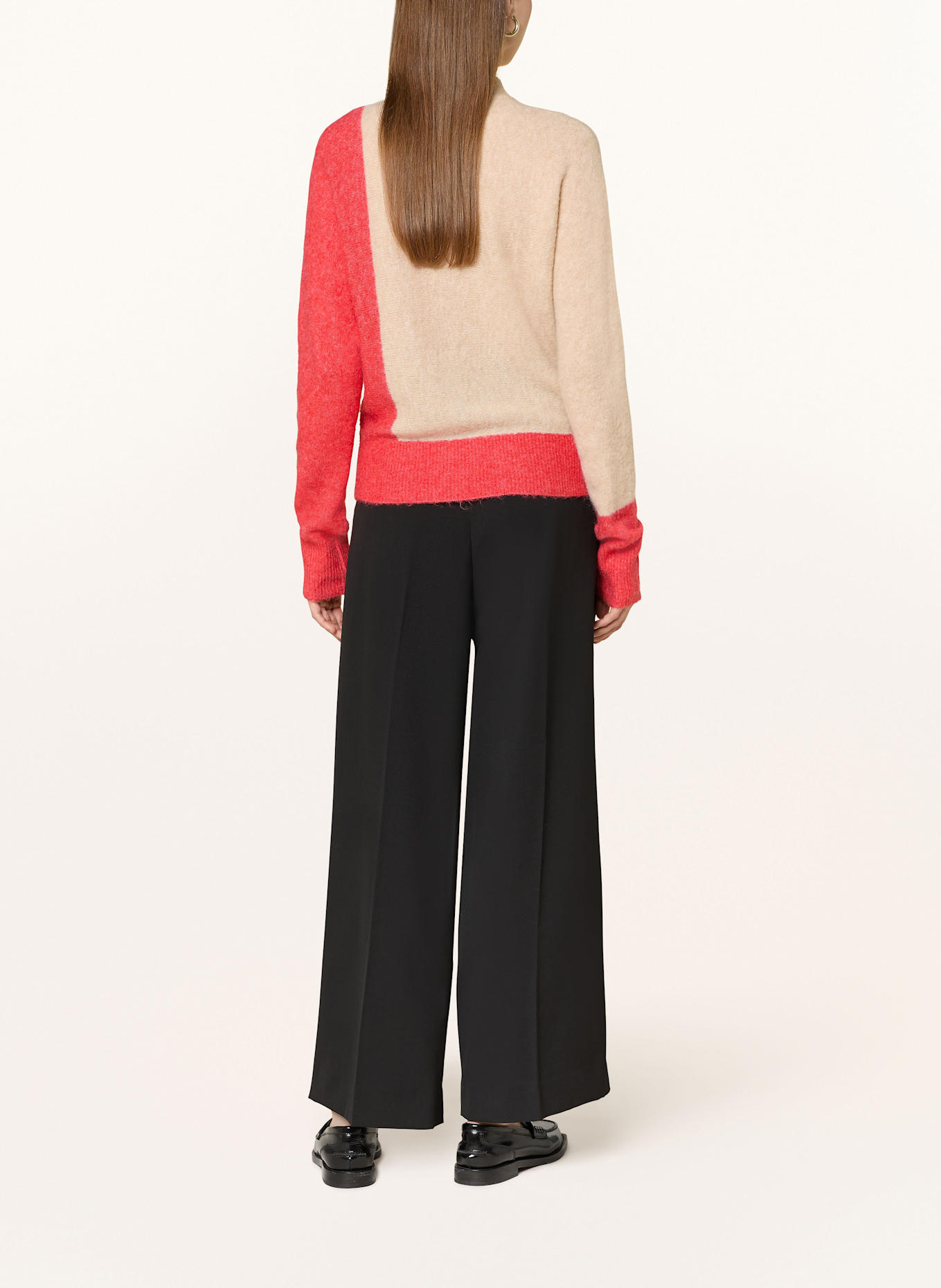 OPUS Pullover PIBLOCKI: BEIGE/ HELLROT