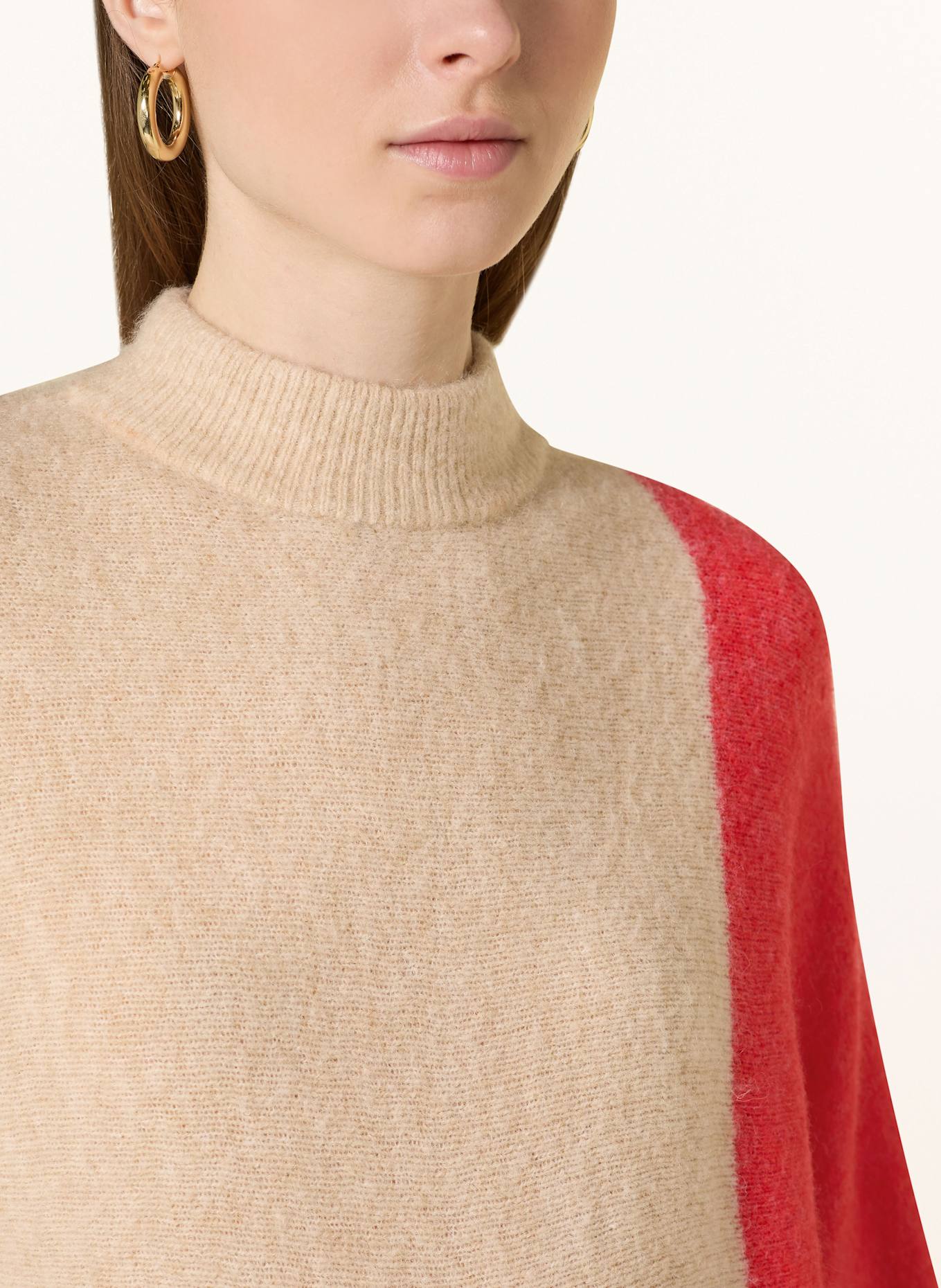 OPUS Pullover PIBLOCKI: BEIGE/ HELLROT