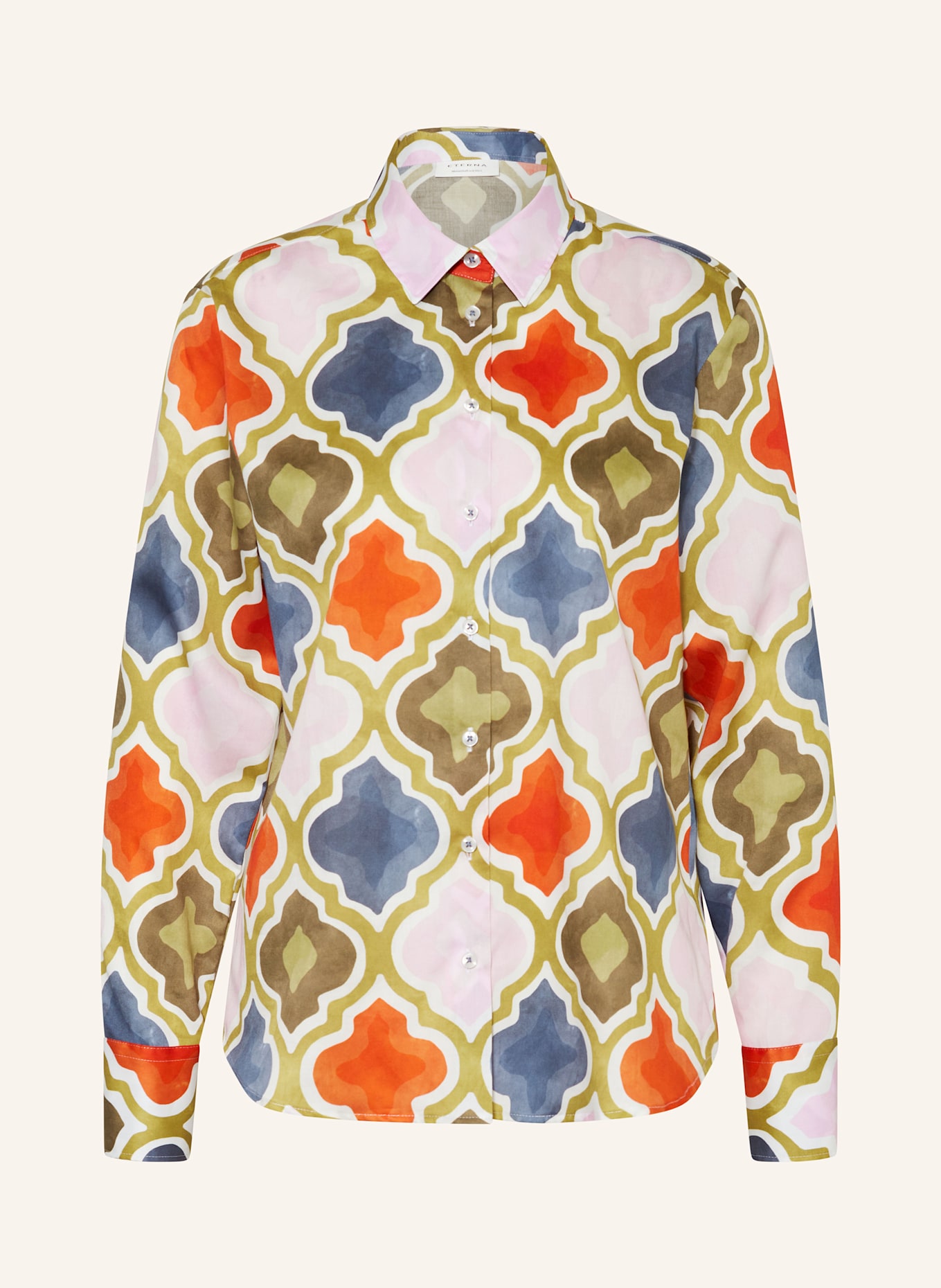 ETERNA Shirt blouse: OLIVE/ DARK ORANGE/ PINK