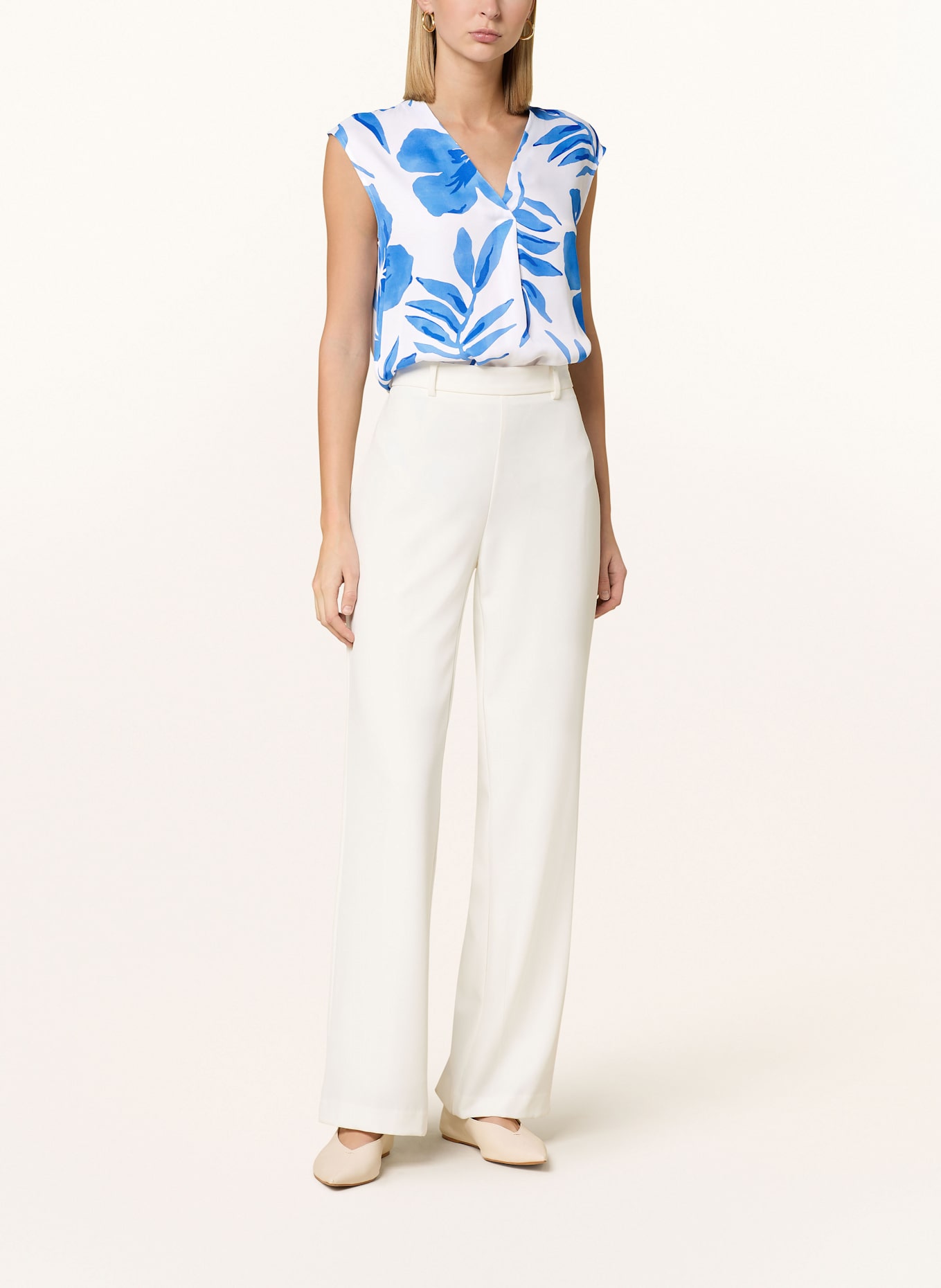 ETERNA Blouse top: WHITE/ BLUE