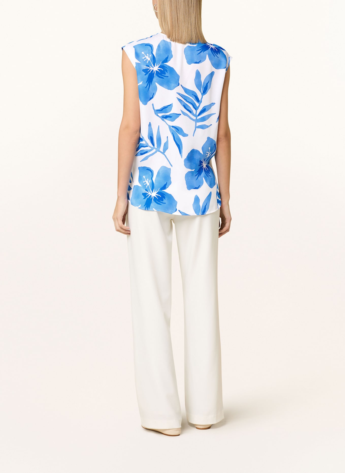 ETERNA Blouse top: WHITE/ BLUE