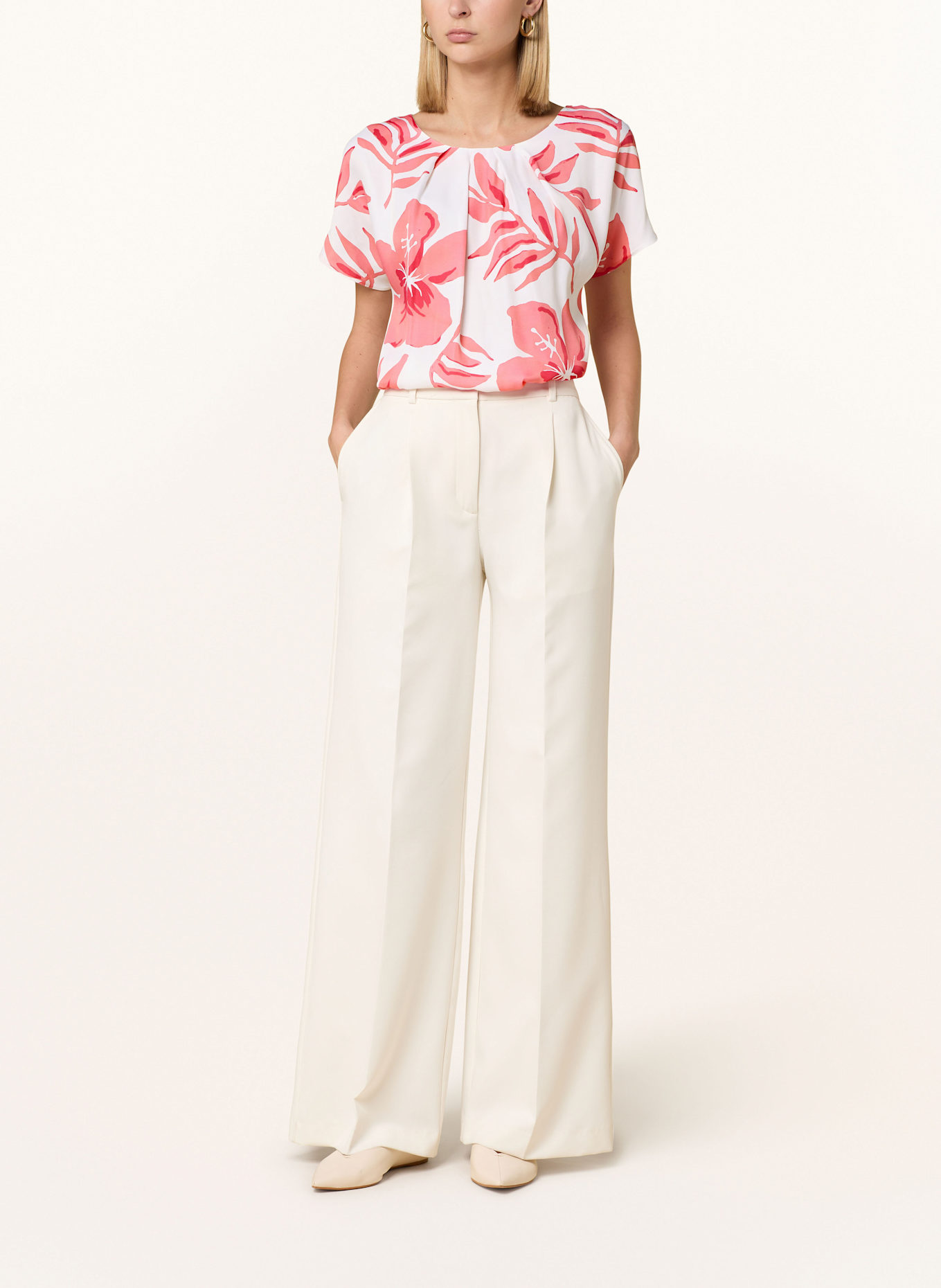 ETERNA Shirt blouse: LIGHT RED/ WHITE/ DARK RED