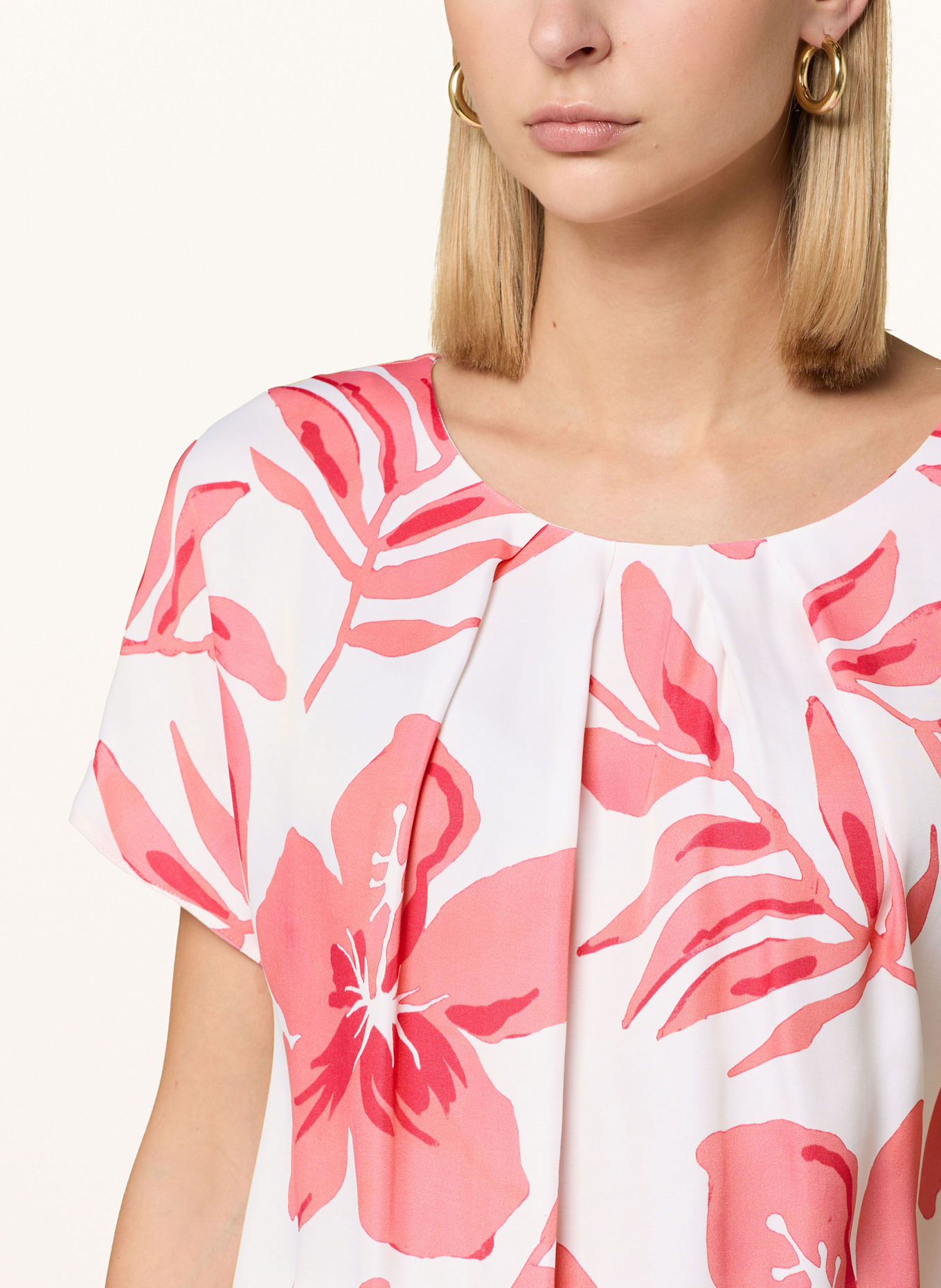 ETERNA Shirt blouse: LIGHT RED/ WHITE/ DARK RED