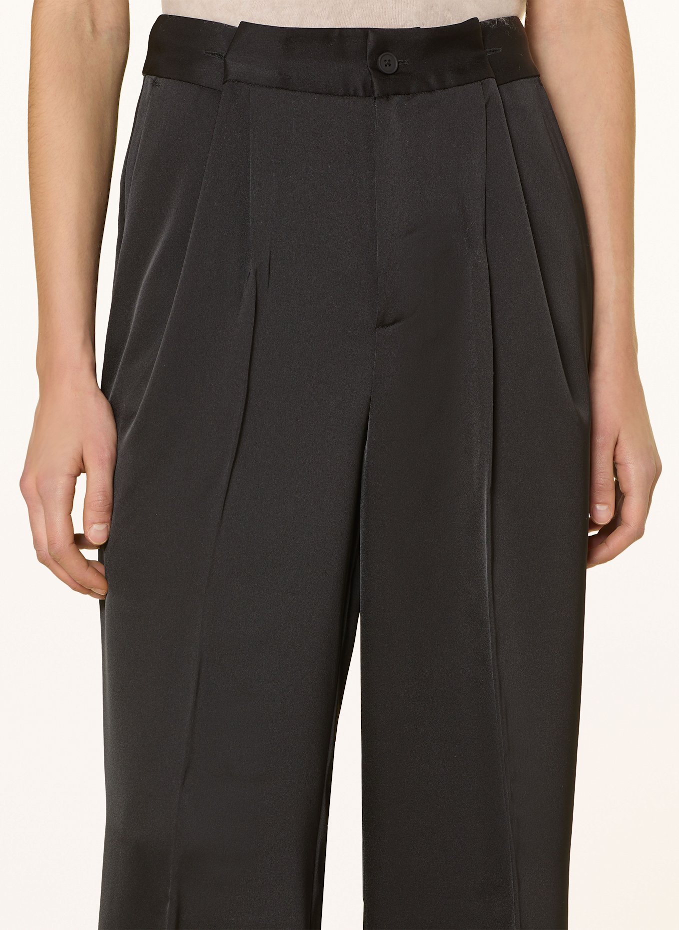 ALLSAINTS Satin wide leg panelled trousers MYRTLE, Color: BLACK (Image 6)