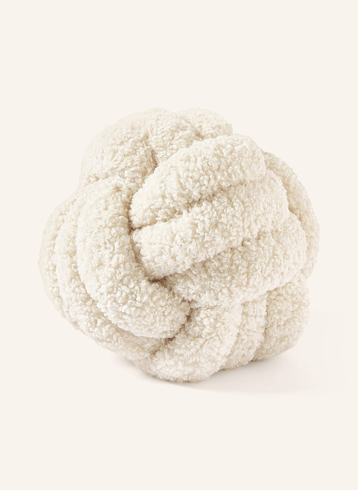 Westwing Collection Dekokissen DOTTY aus Teddyfell: CREME