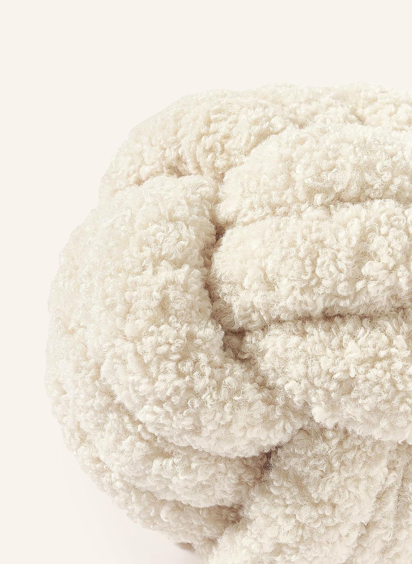 Westwing Collection Dekokissen DOTTY aus Teddyfell: CREME