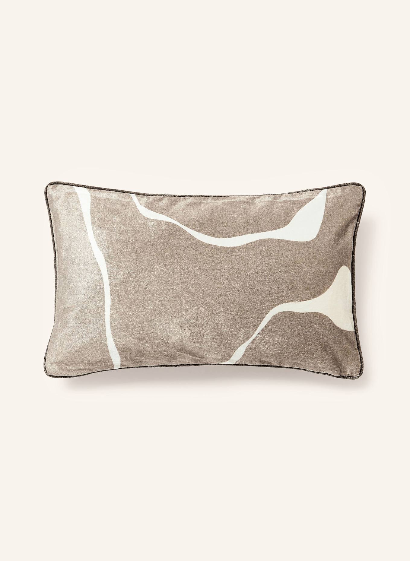Westwing Collection Dekokissenhülle SERAPHINA aus Samt: BRAUN / WEISS
