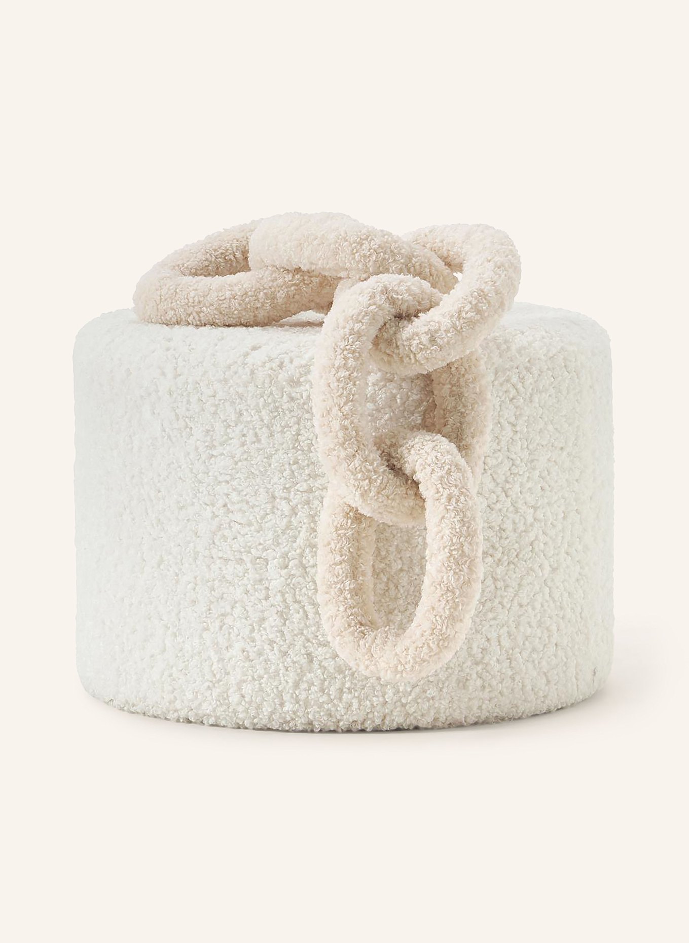 Westwing Collection Dekokissen CHAIN DOTTY aus Teddyfell: CREME