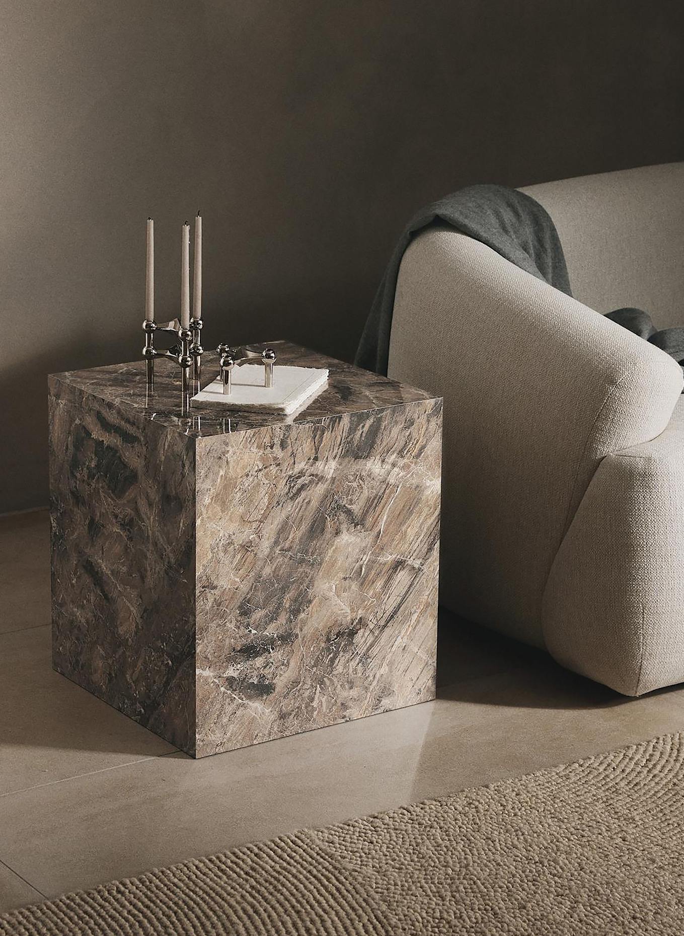 Westwing Collection Beistelltisch LESLEY: BRAUN/ BEIGE