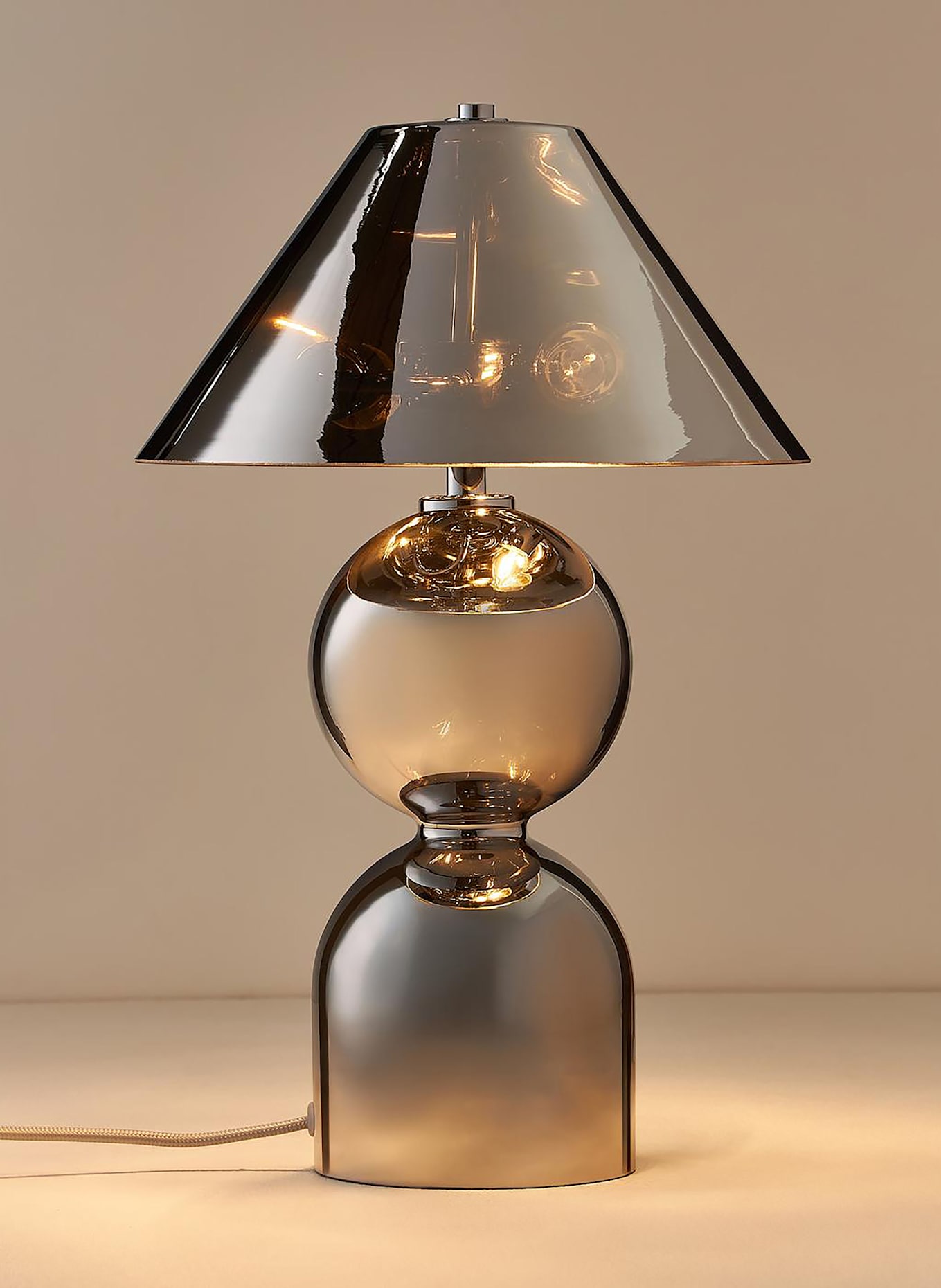 Westwing Collection Tischleuchte DANIELLE: SILBER