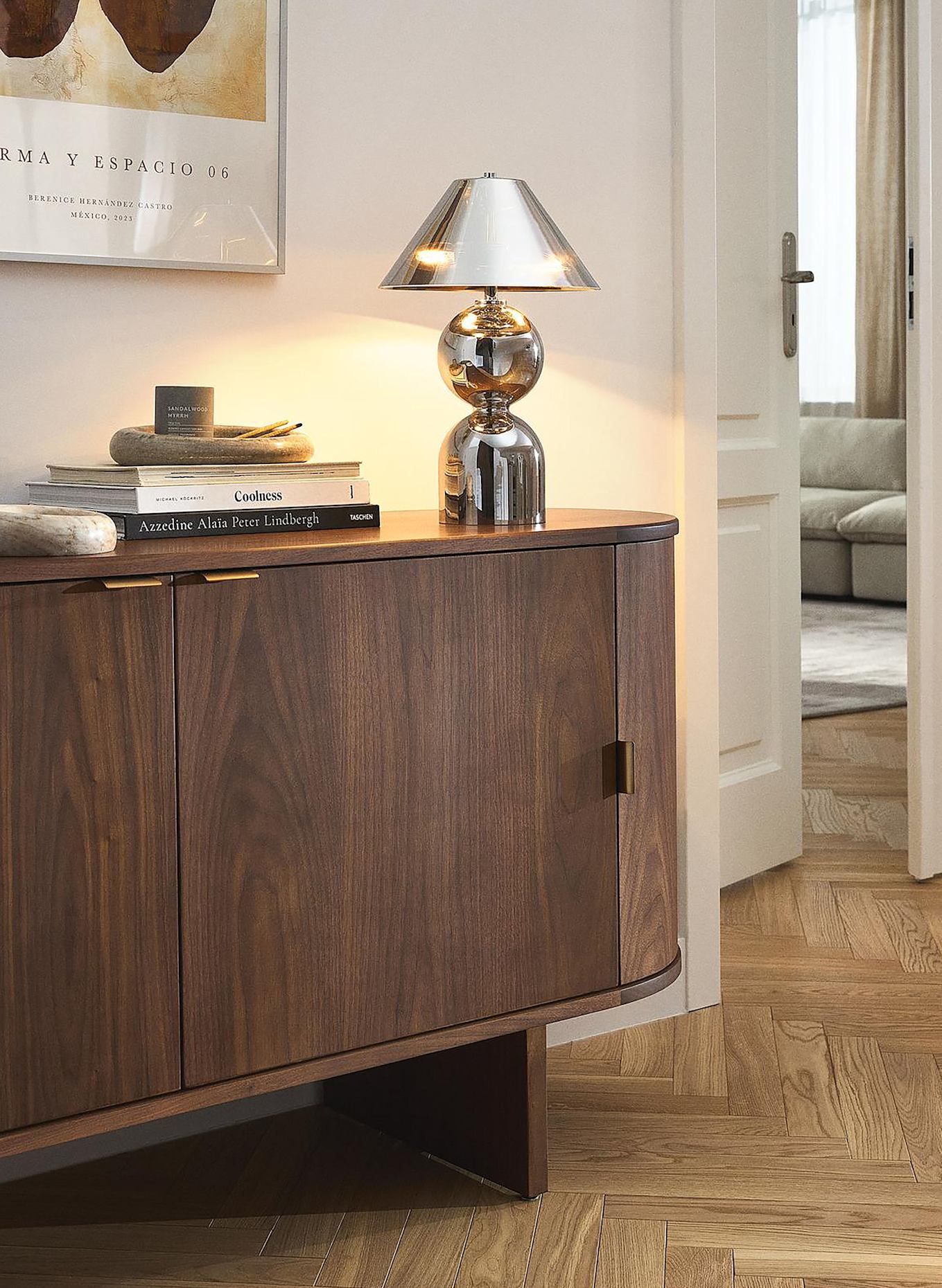 Westwing Collection Tischleuchte DANIELLE: SILBER