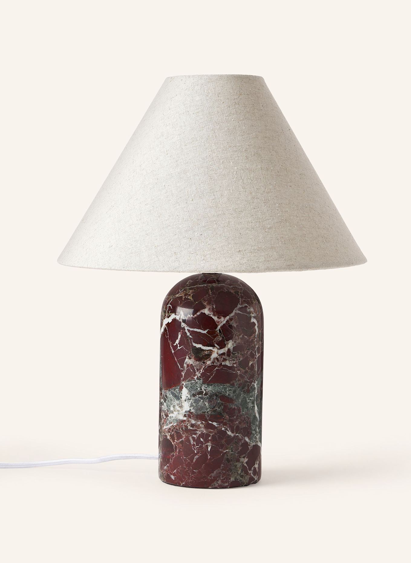 Westwing Collection Tischleuchte GIA: DUNKELROT / WEISS