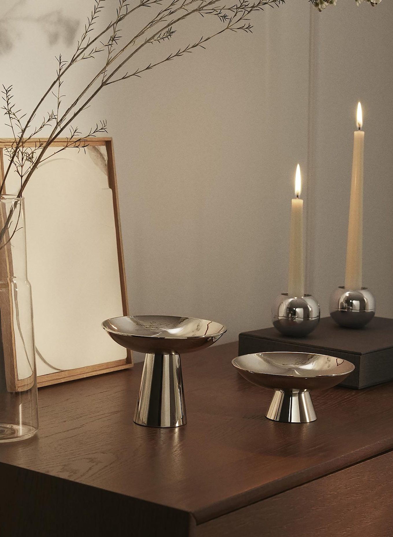 Westwing Collection Sada 2 misek CELONA: STŘÍBRNÁ