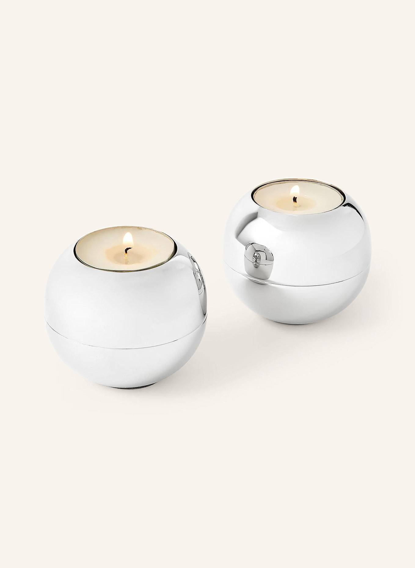 Westwing Collection 2er-Set Kerzenhalter CELONA: SILBER