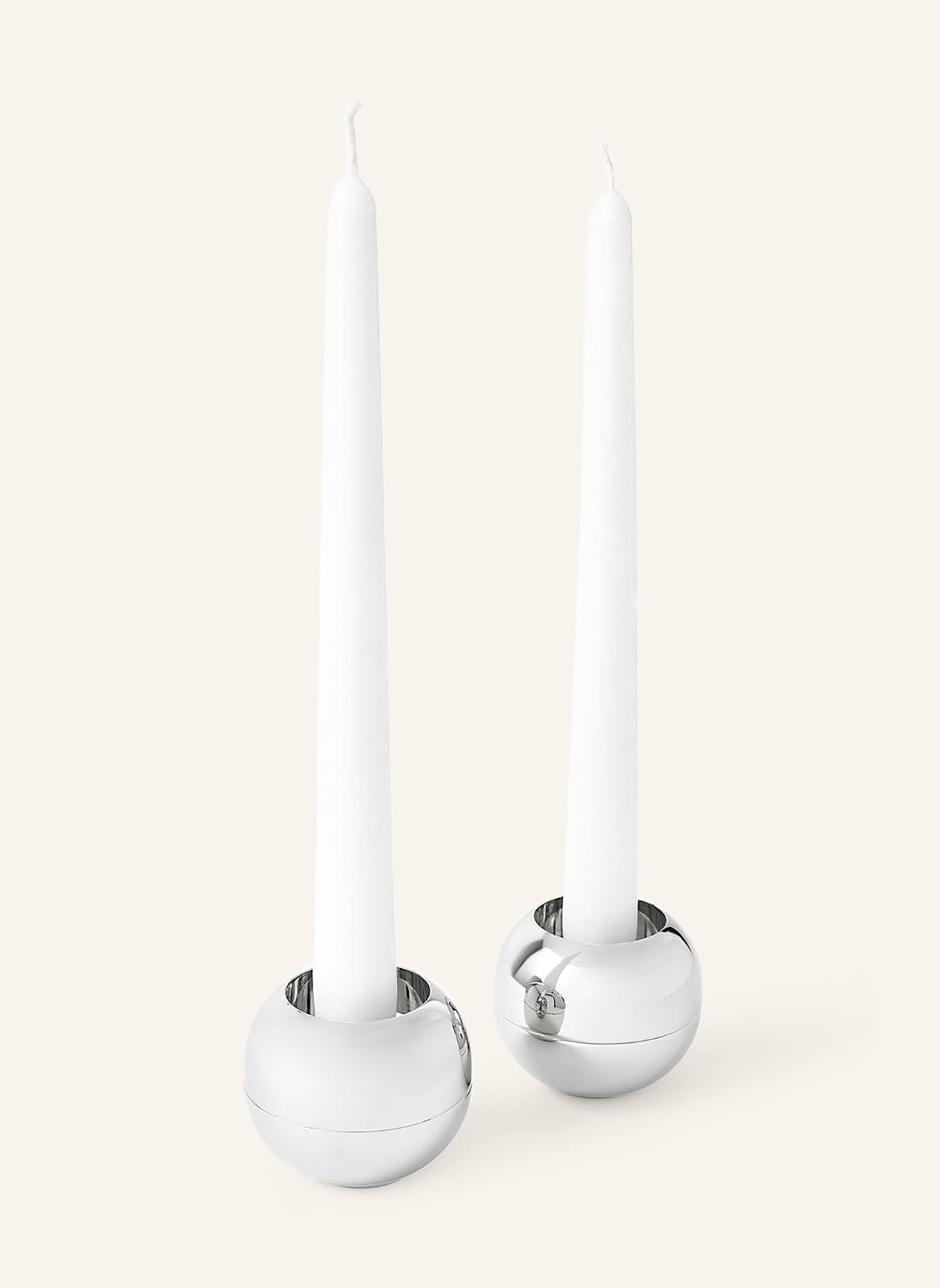 Westwing Collection 2er-Set Kerzenhalter CELONA: SILBER