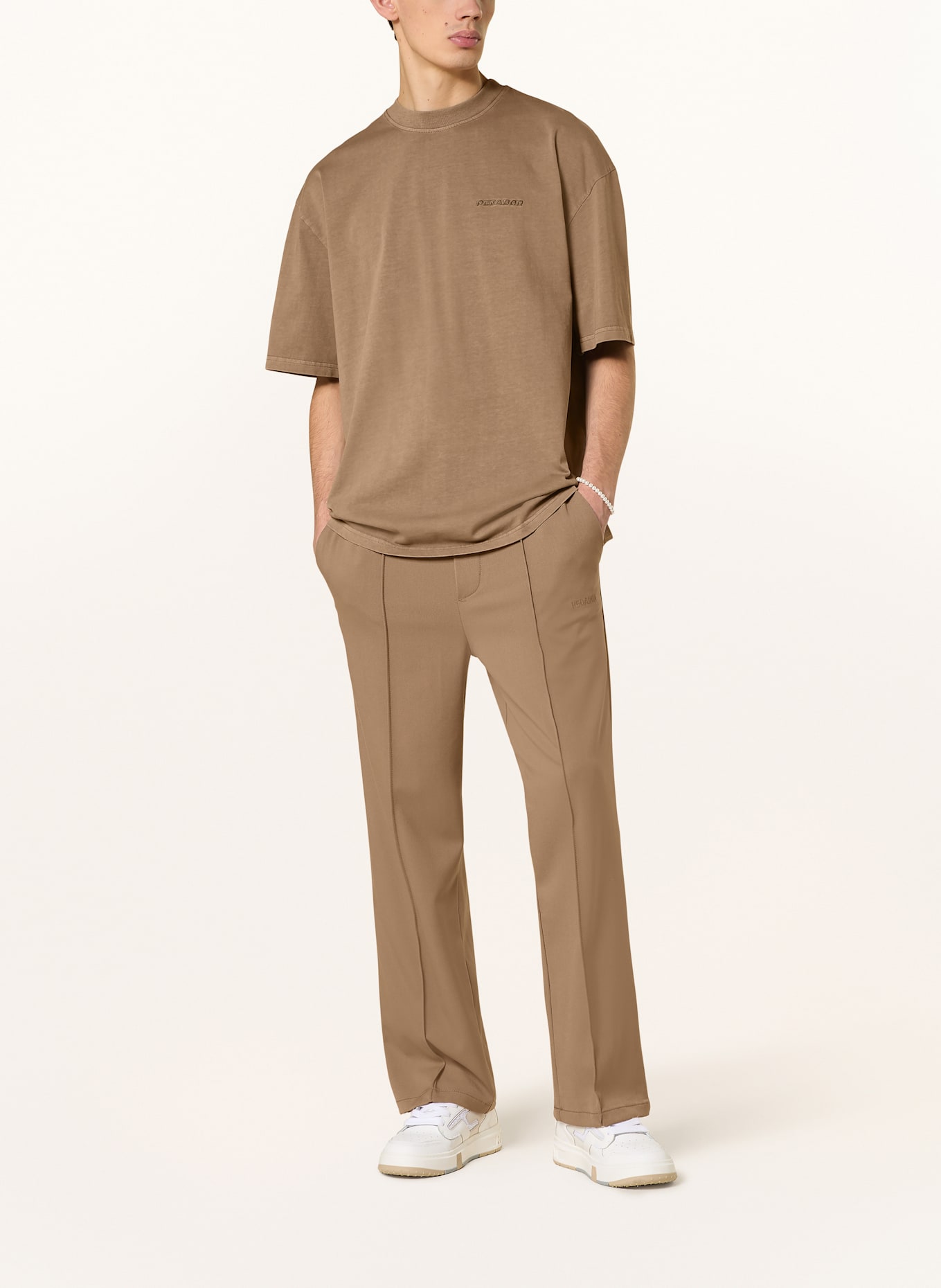 PEGADOR Hose MOYE im Jogging-Stil Wide Fit: BRAUN