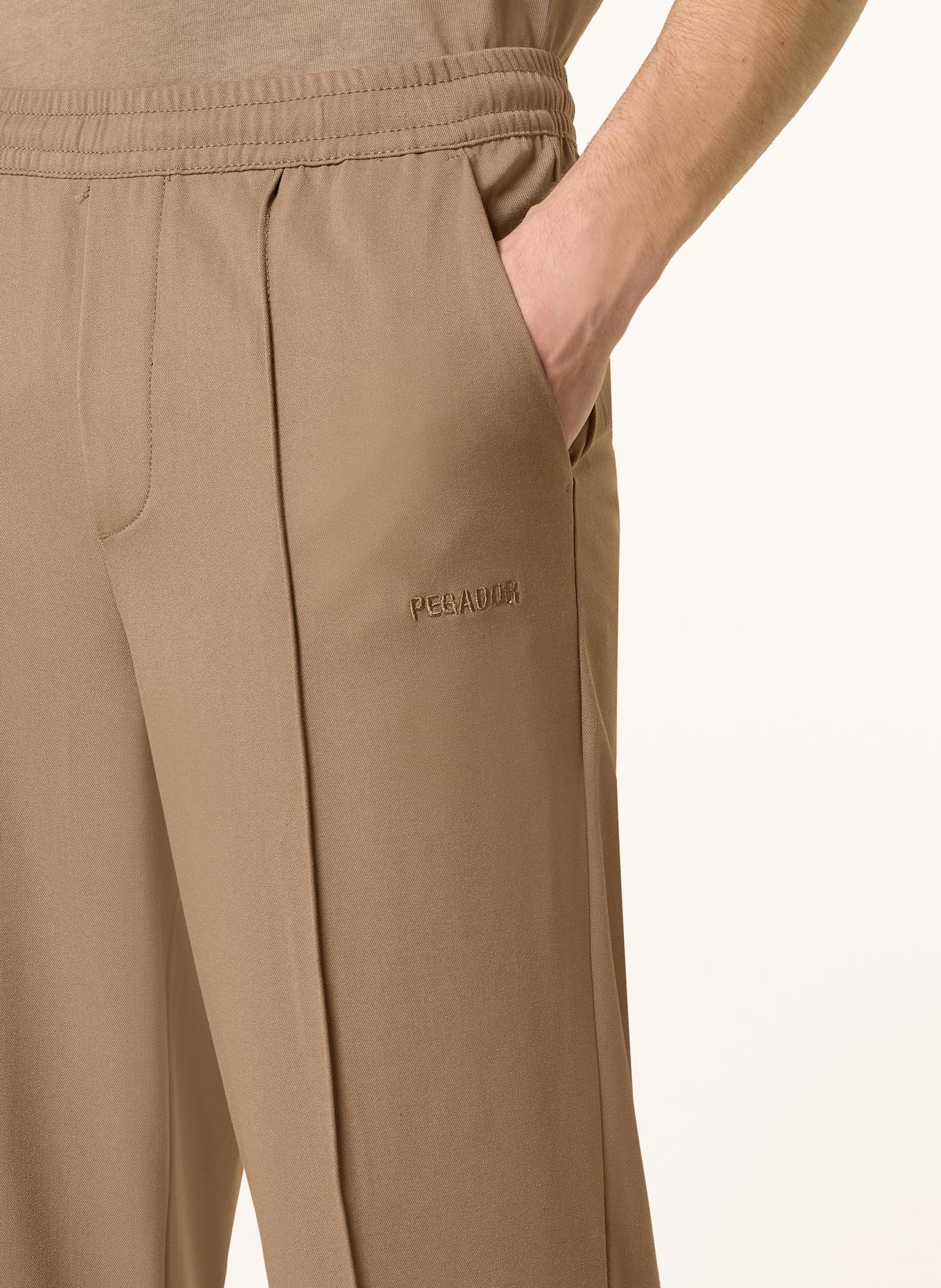 PEGADOR Hose MOYE im Jogging-Stil Wide Fit: BRAUN