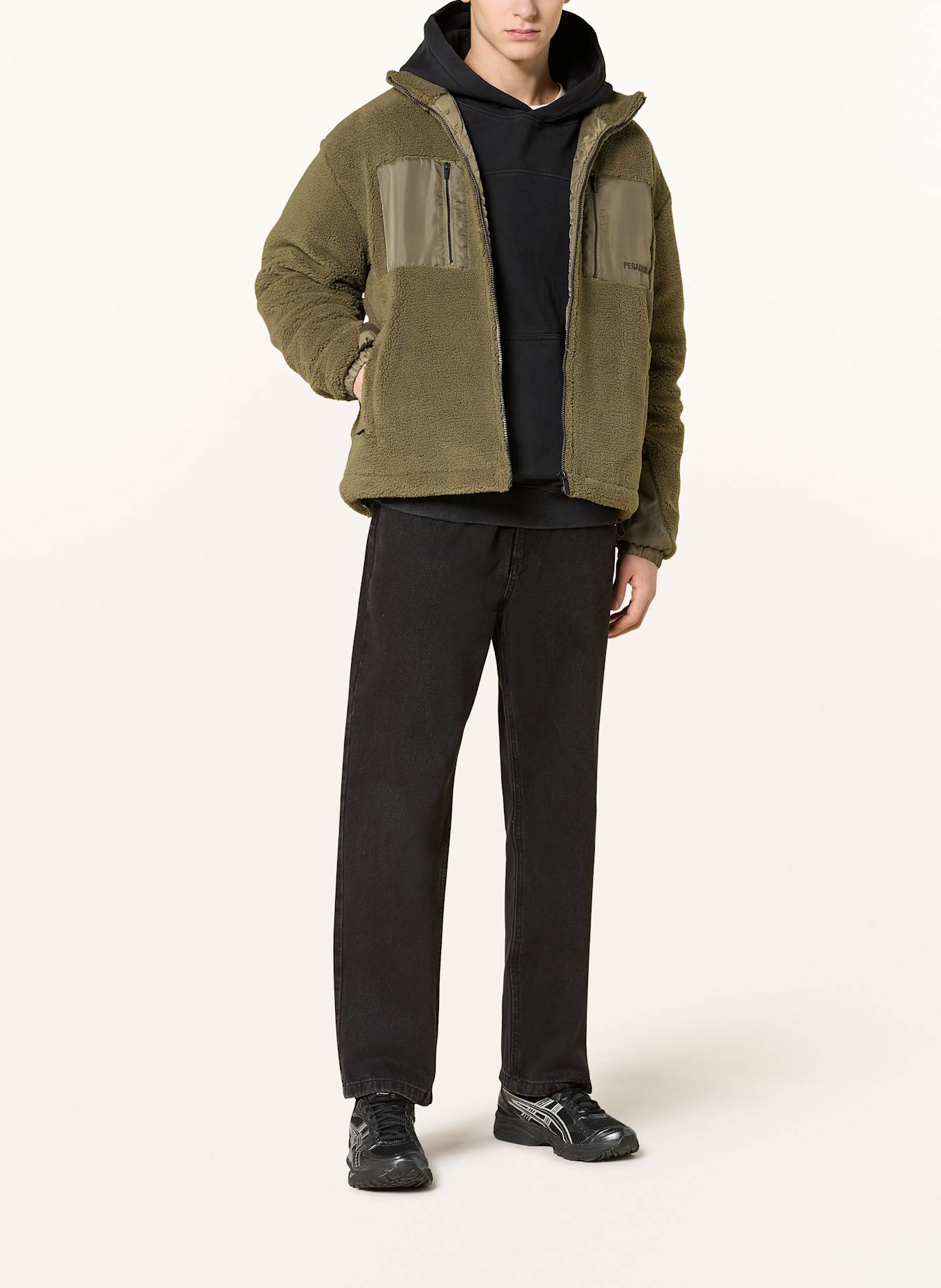 PEGADOR Plyšová bunda ARCHER: OLIVOVÁ