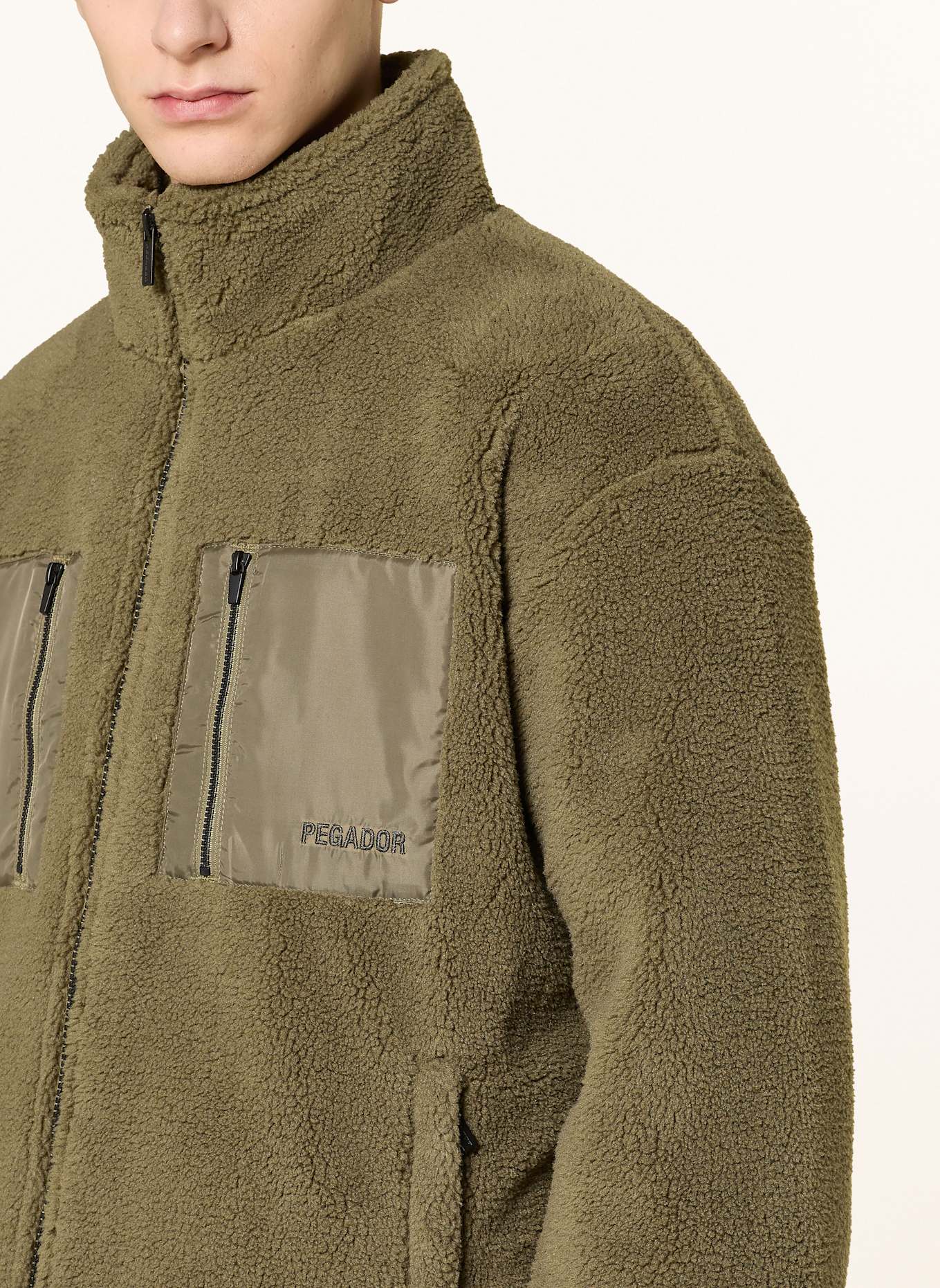 PEGADOR Plyšová bunda ARCHER: OLIVOVÁ