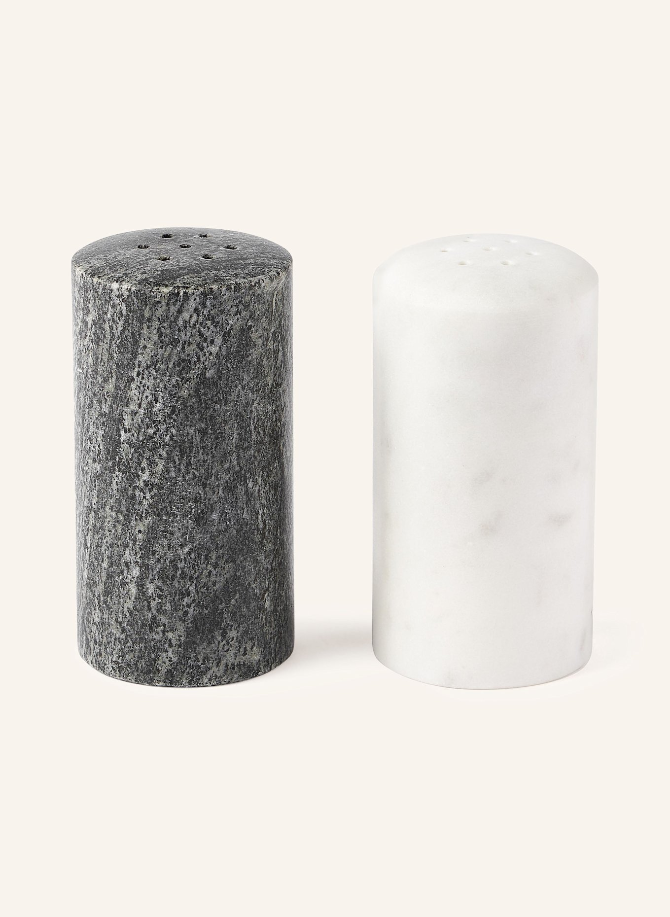 Westwing Collection Salz- und Pfefferstreuer AGATA: WEISS / DUNKELGRAU