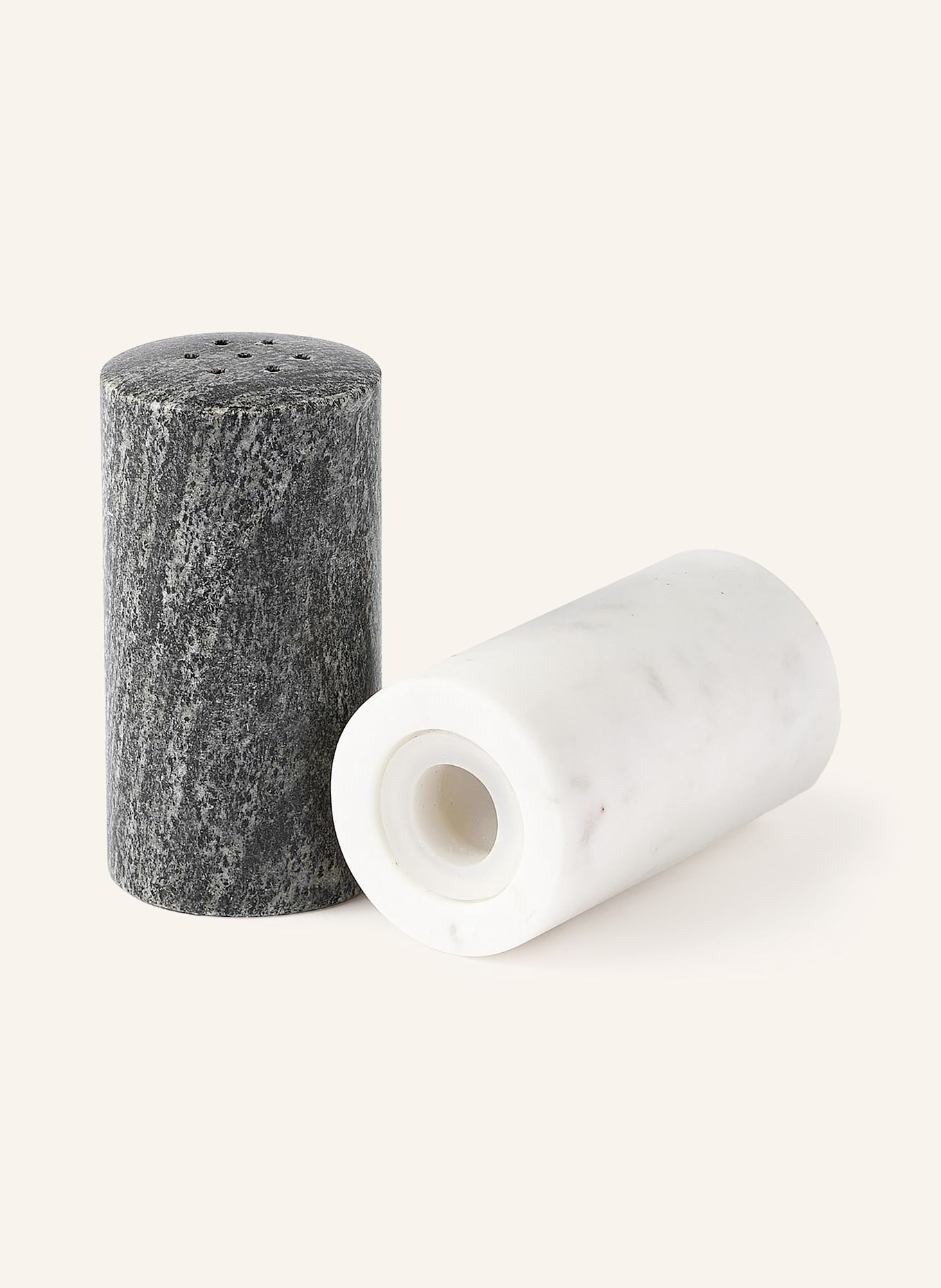Westwing Collection Salz- und Pfefferstreuer AGATA: WEISS / DUNKELGRAU