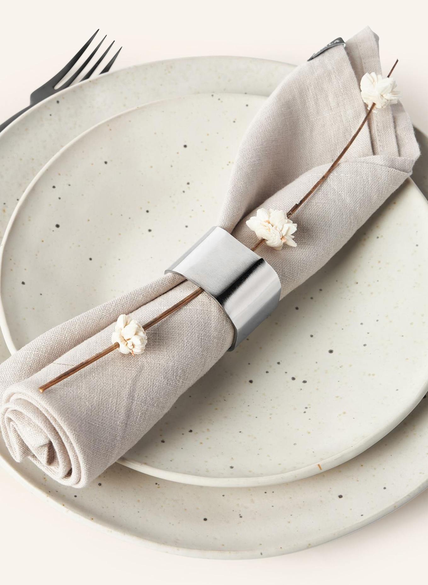 Westwing Collection 4er-Set Serviettenringe CUFF: SILBER